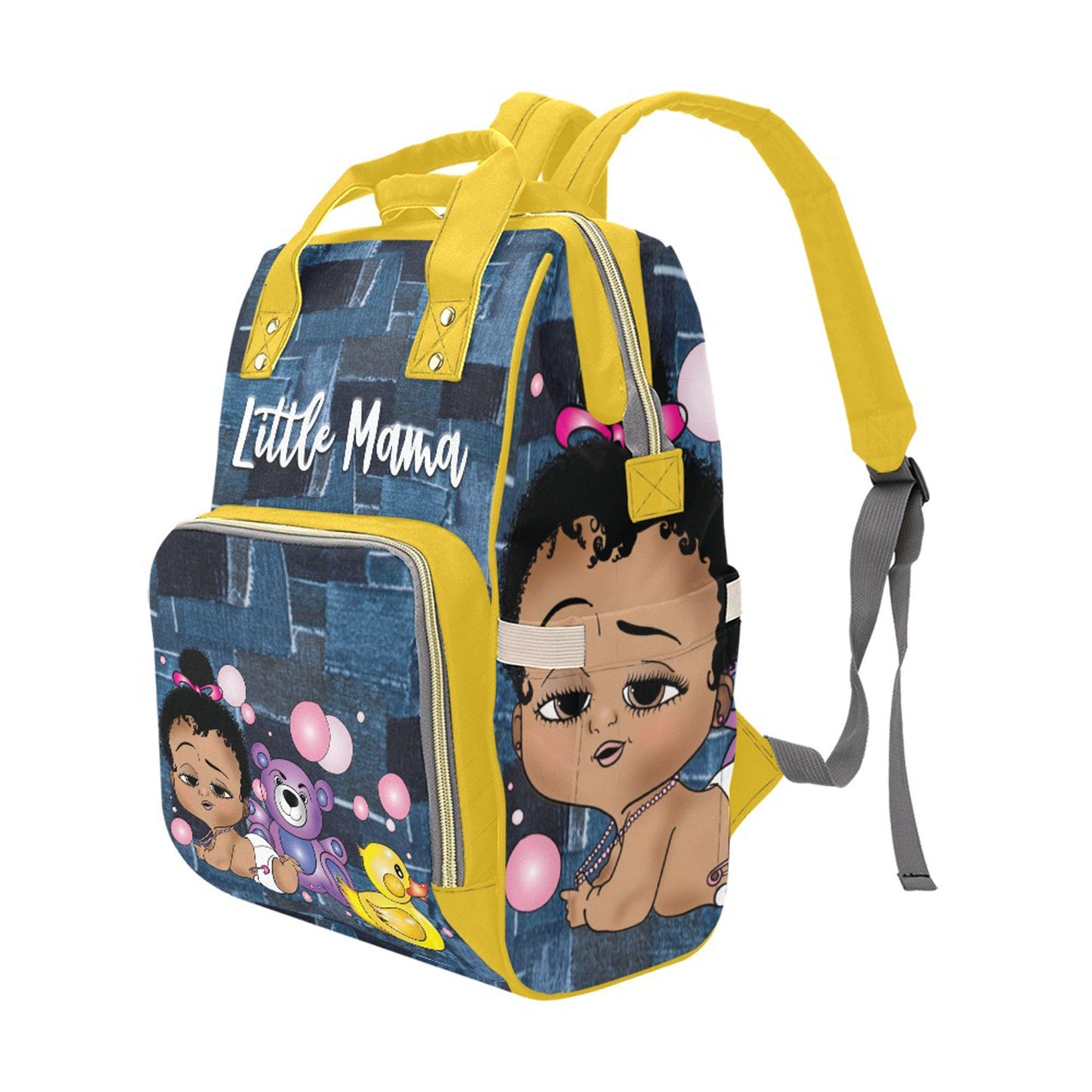 Afro Personalized Baby Bag/ Diaper Bag/ African American Baby Girl Backpack/ Clothing Bottles Bag/ Baby Shower Gift