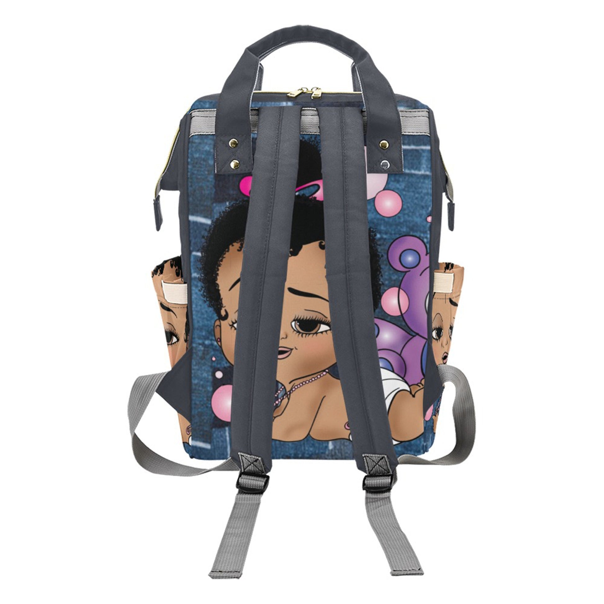 Afro Personalized Baby Bag/ Diaper Bag/ African American Baby Girl Backpack/ Clothing Bottles Bag/ Baby Shower Gift