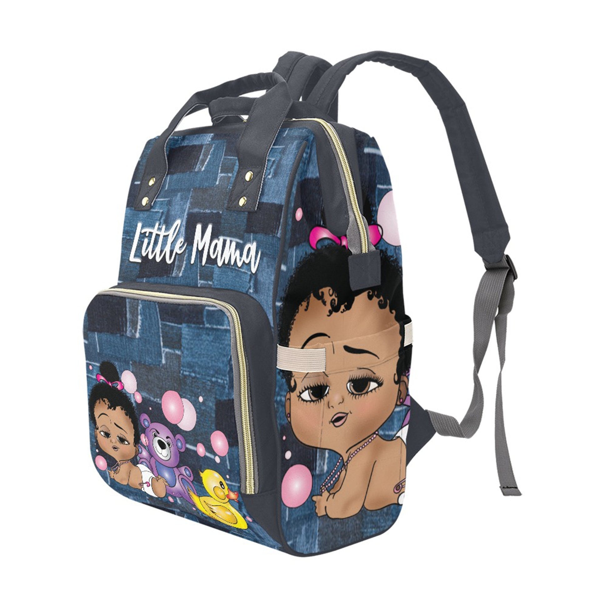 Afro Personalized Baby Bag/ Diaper Bag/ African American Baby Girl Backpack/ Clothing Bottles Bag/ Baby Shower Gift