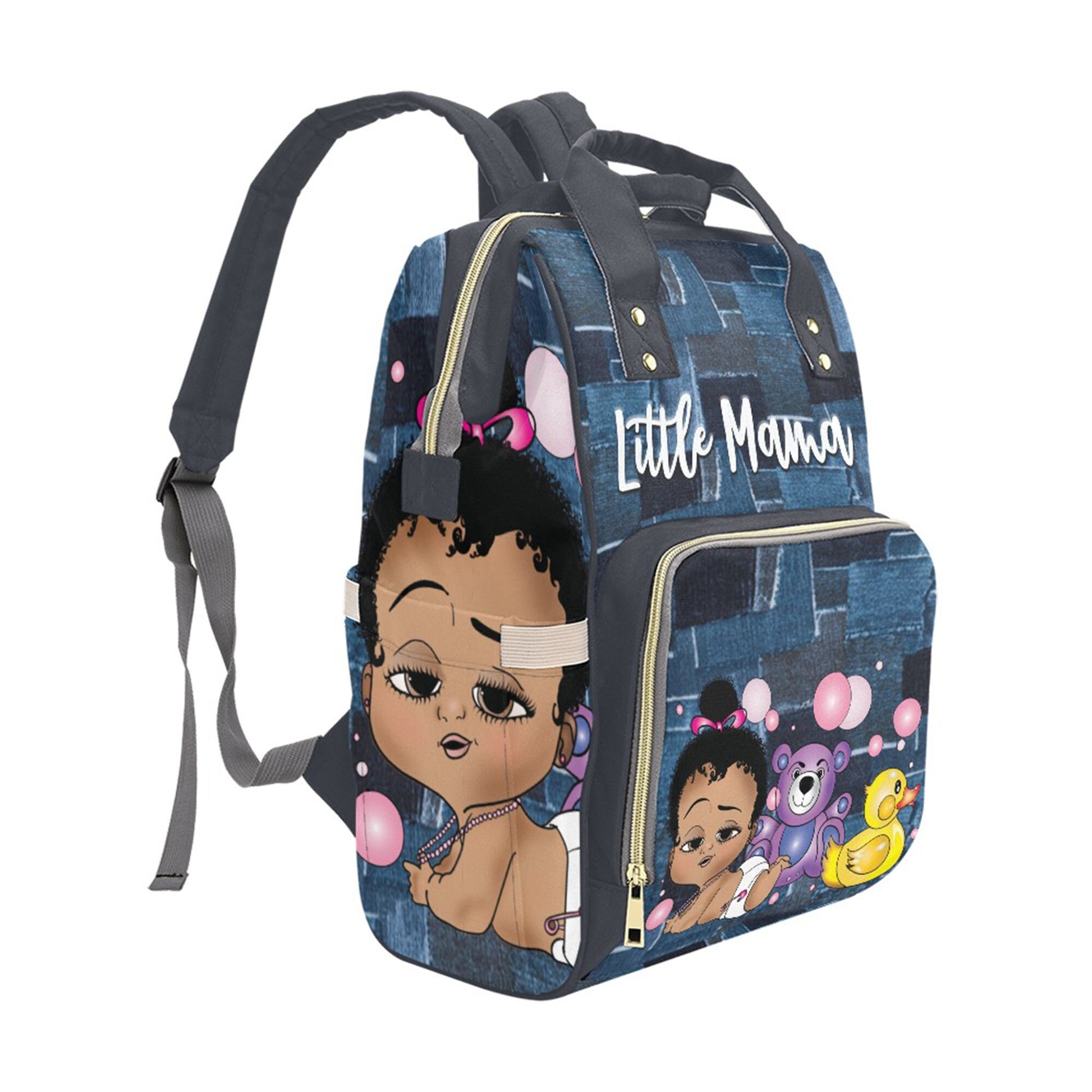 Afro Personalized Baby Bag/ Diaper Bag/ African American Baby Girl Backpack/ Clothing Bottles Bag/ Baby Shower Gift