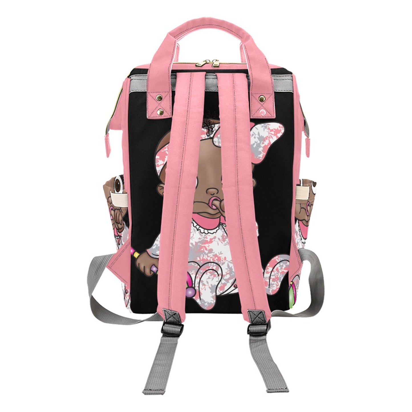 Personalized Baby Bag/ Diaper Bag/ African American Baby Girl Backpack/ Clothing Bottles Bag/ Baby Shower Gift