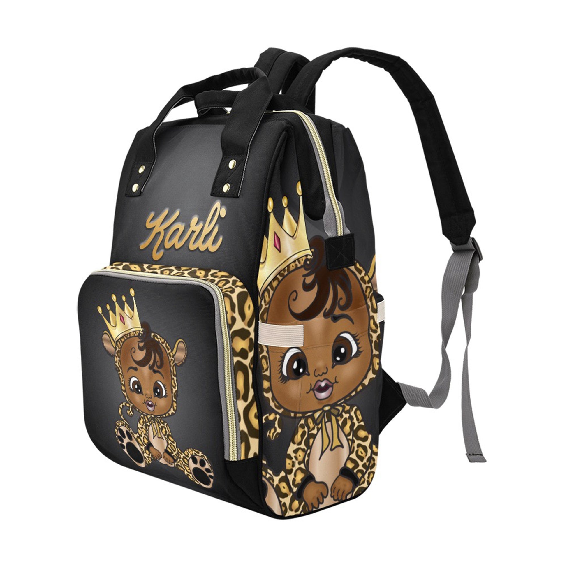 Personalized Baby Bag/ Diaper Bag/ African American Baby Girl Backpack/ Clothing Bottles Bag/ Baby Shower Gift