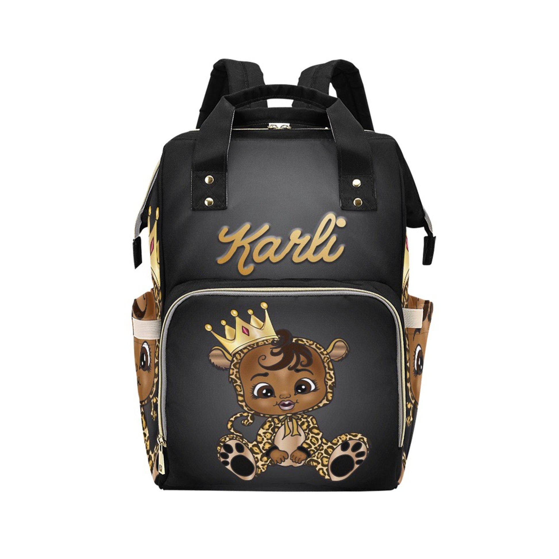 Personalized Baby Bag/ Diaper Bag/ African American Baby Girl Backpack/ Clothing Bottles Bag/ Baby Shower Gift