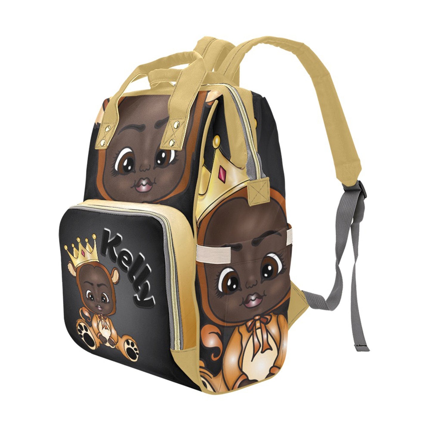 Personalized Baby Bag/ Diaper Bag/ African American Baby Unisex Backpack/ Clothing Bottles Bag/ Baby Shower Gift