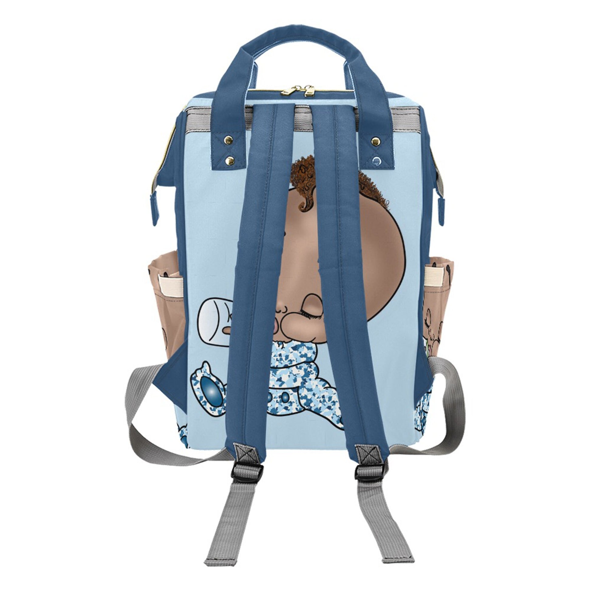 Personalized Baby Bag/ Diaper Bag/ African American Baby Boy Backpack/ Clothing Bottles Bag/ Baby Shower Gift