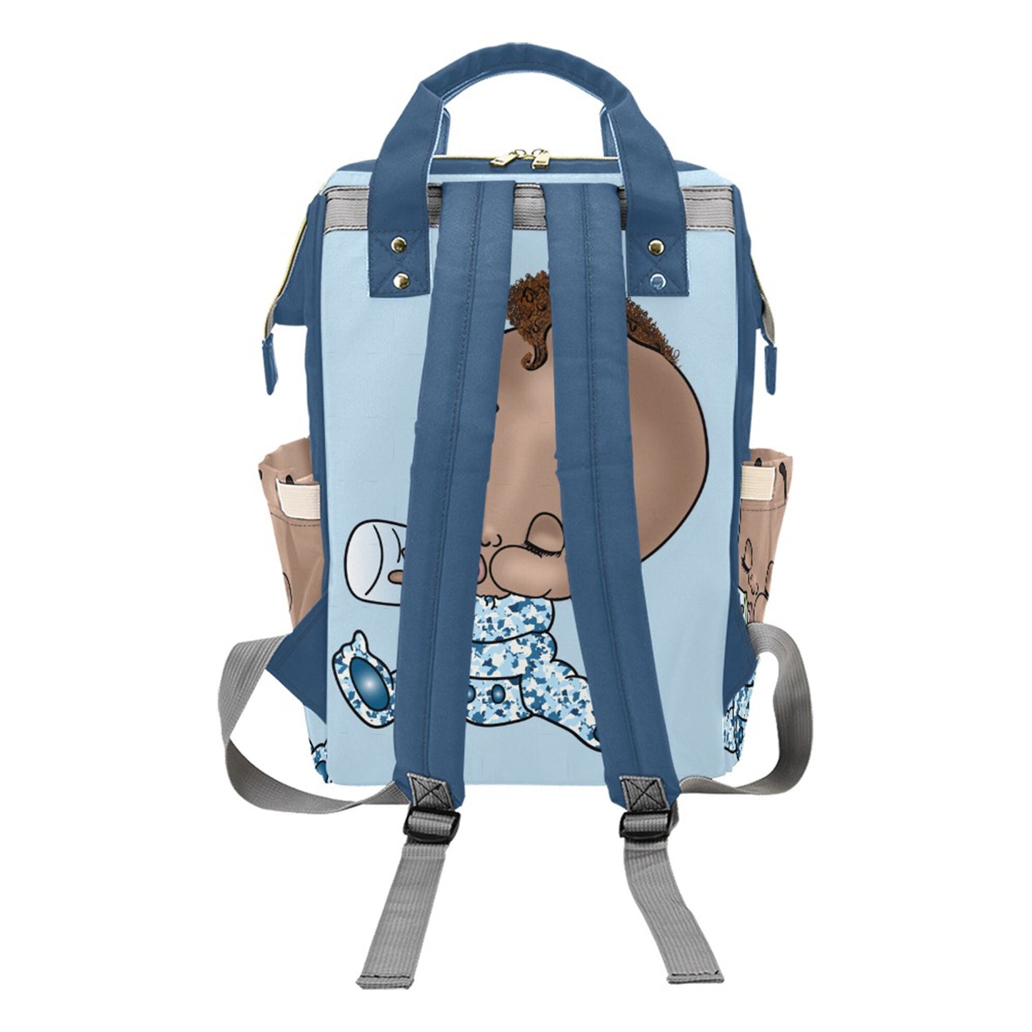 Personalized Baby Bag/ Diaper Bag/ African American Baby Boy Backpack/ Clothing Bottles Bag/ Baby Shower Gift