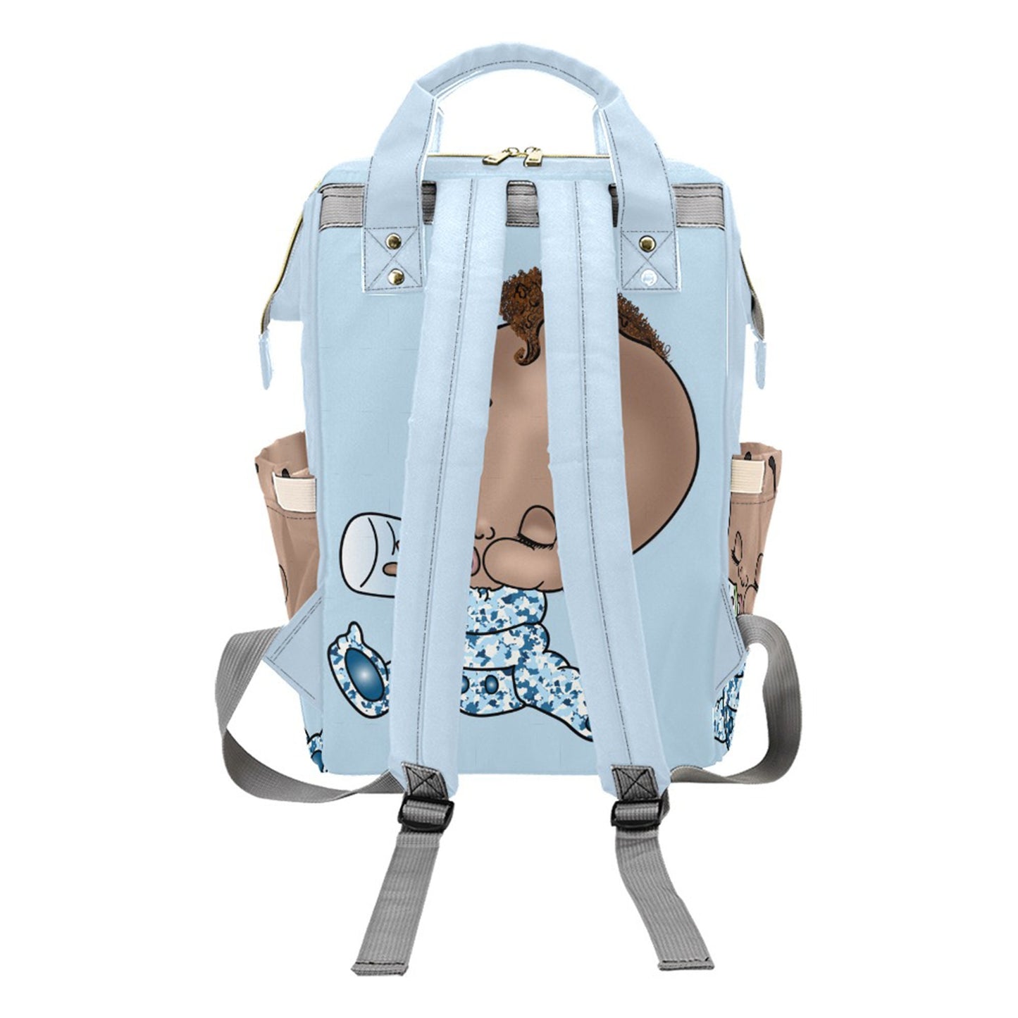 Personalized Baby Bag/ Diaper Bag/ African American Baby Boy Backpack/ Clothing Bottles Bag/ Baby Shower Gift