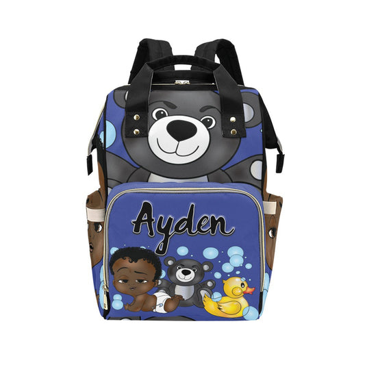 Afro Personalized Baby Bag/ Diaper Bag/ African American Baby Boy Backpack/ Clothing Bottles Bag/ Baby Shower Gift
