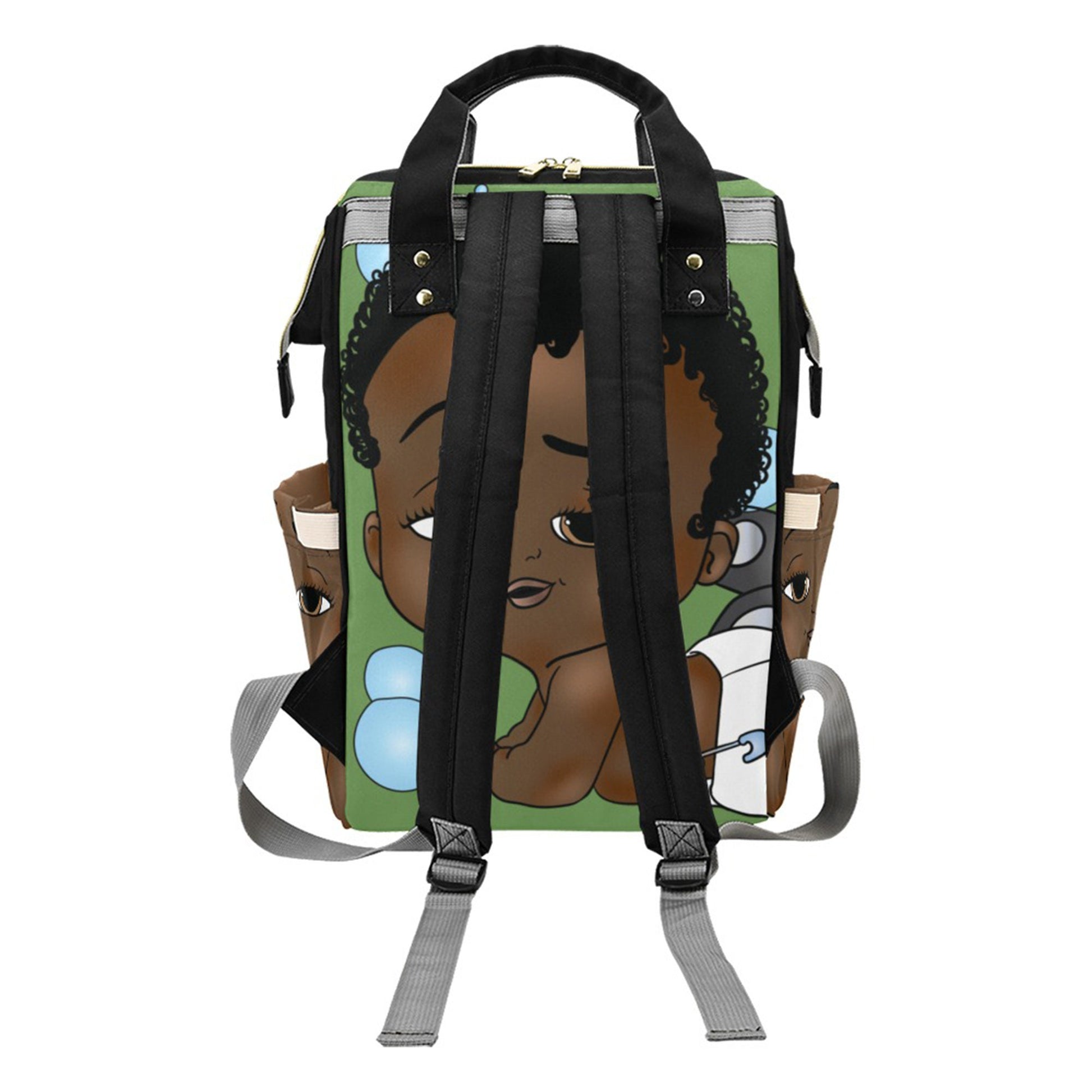 Afro Personalized Baby Bag/ Diaper Bag/ African American Baby Boy Backpack/ Clothing Bottles Bag/ Baby Shower Gift