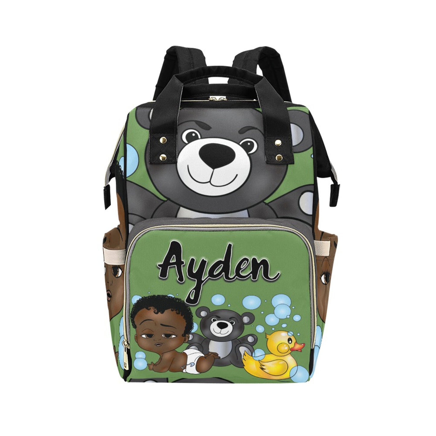 Afro Personalized Baby Bag/ Diaper Bag/ African American Baby Boy Backpack/ Clothing Bottles Bag/ Baby Shower Gift