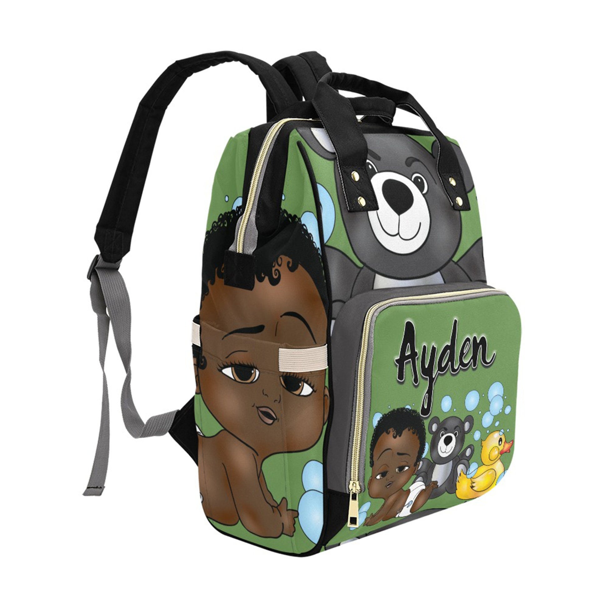 Afro Personalized Baby Bag/ Diaper Bag/ African American Baby Boy Backpack/ Clothing Bottles Bag/ Baby Shower Gift