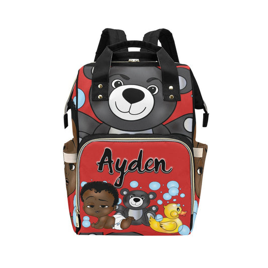 Afro Personalized Baby Bag/ Diaper Bag/ African American Baby Boy Backpack/ Clothing Bottles Bag/ Baby Shower Gift