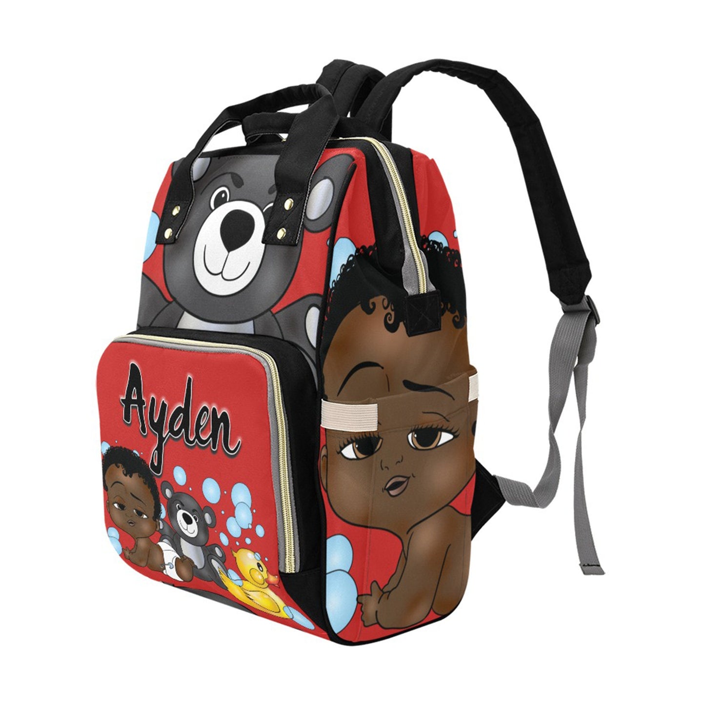 Afro Personalized Baby Bag/ Diaper Bag/ African American Baby Boy Backpack/ Clothing Bottles Bag/ Baby Shower Gift