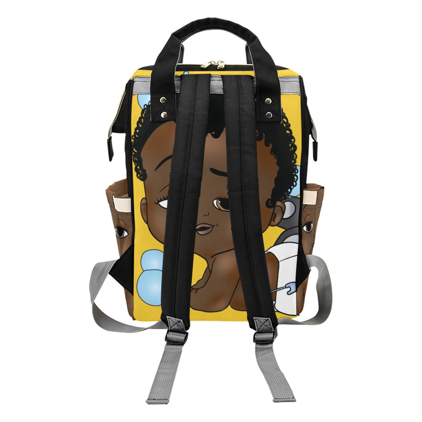 Afro Personalized Baby Bag/ Diaper Bag/ African American Baby Boy Backpack/ Clothing Bottles Bag/ Baby Shower Gift