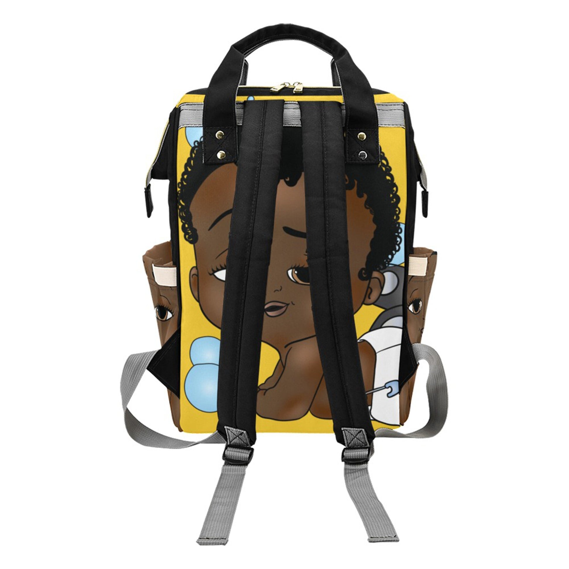 Afro Personalized Baby Bag/ Diaper Bag/ African American Baby Boy Backpack/ Clothing Bottles Bag/ Baby Shower Gift