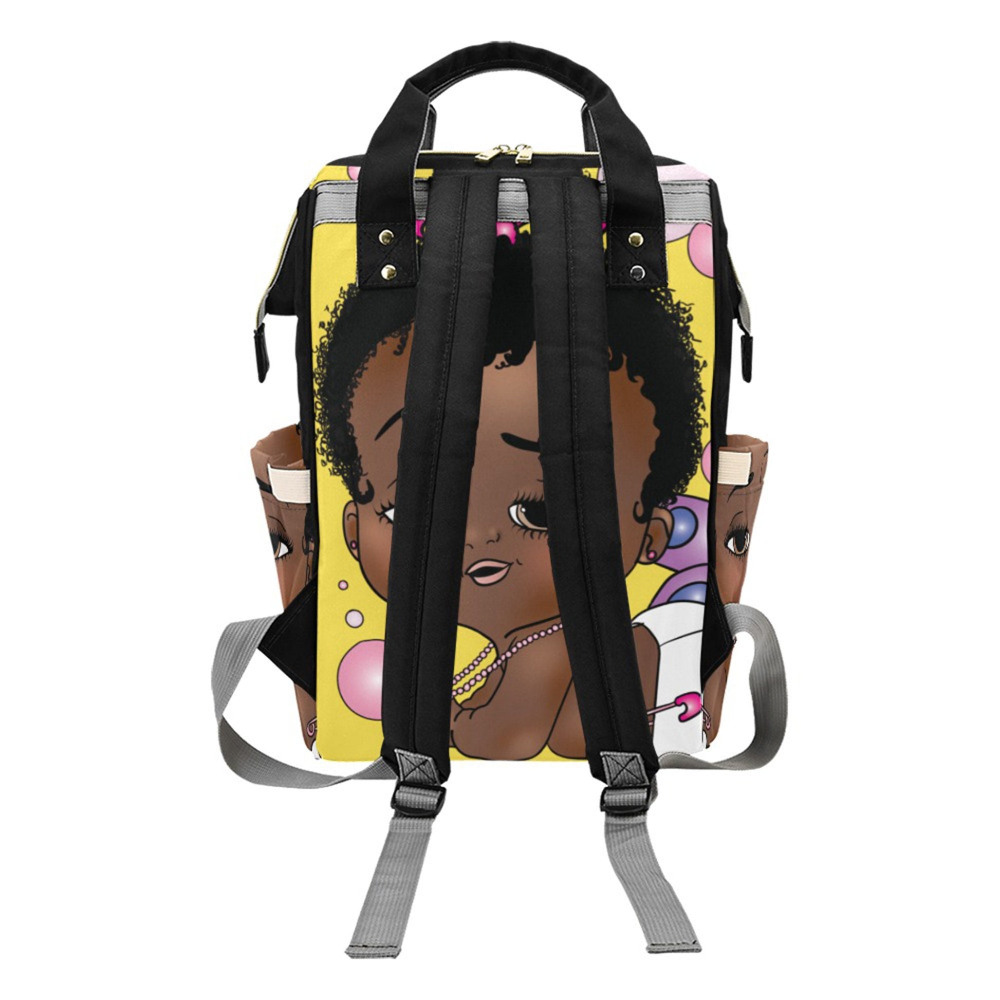 Afro Personalized Baby Bag/ Diaper Bag/ African American Baby Girl Backpack/ Clothing Bottles Bag/ Baby Shower Gift