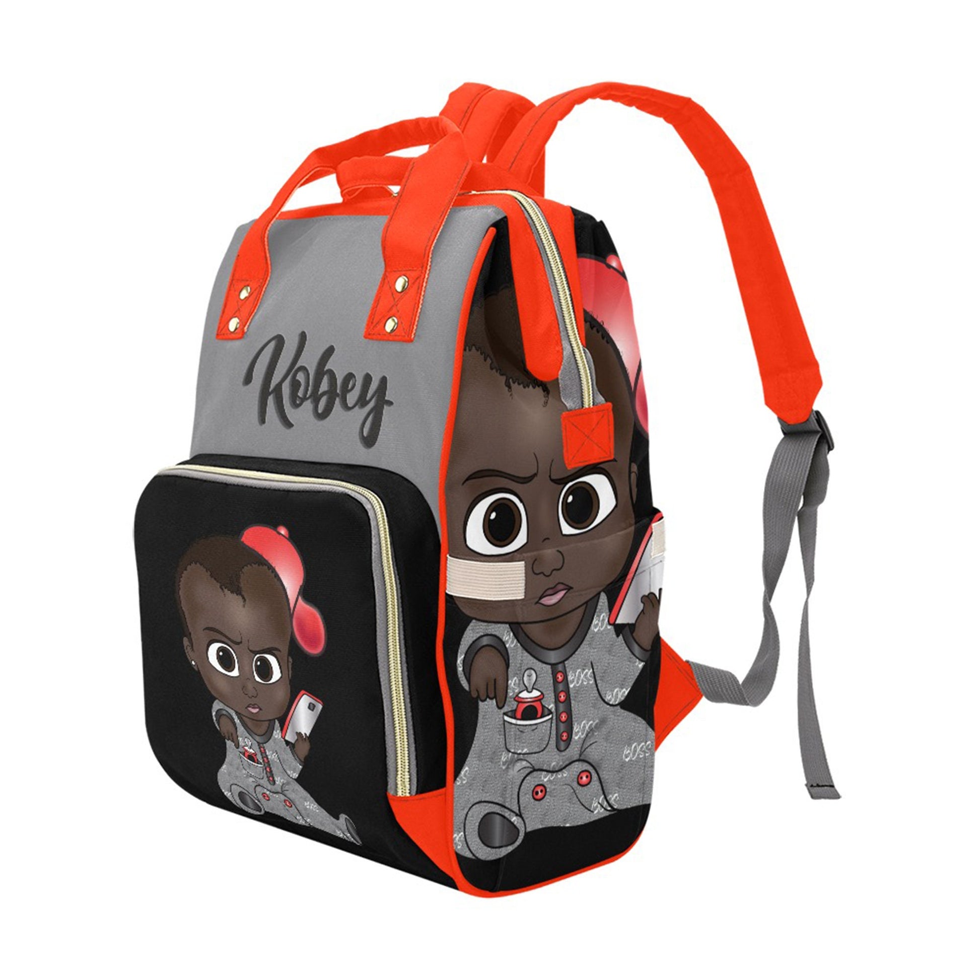 Afro Personalized Baby Bag/ Diaper Bag/ African American Baby Boy Backpack/ Clothing Bottles Bag/ Baby Shower Gift
