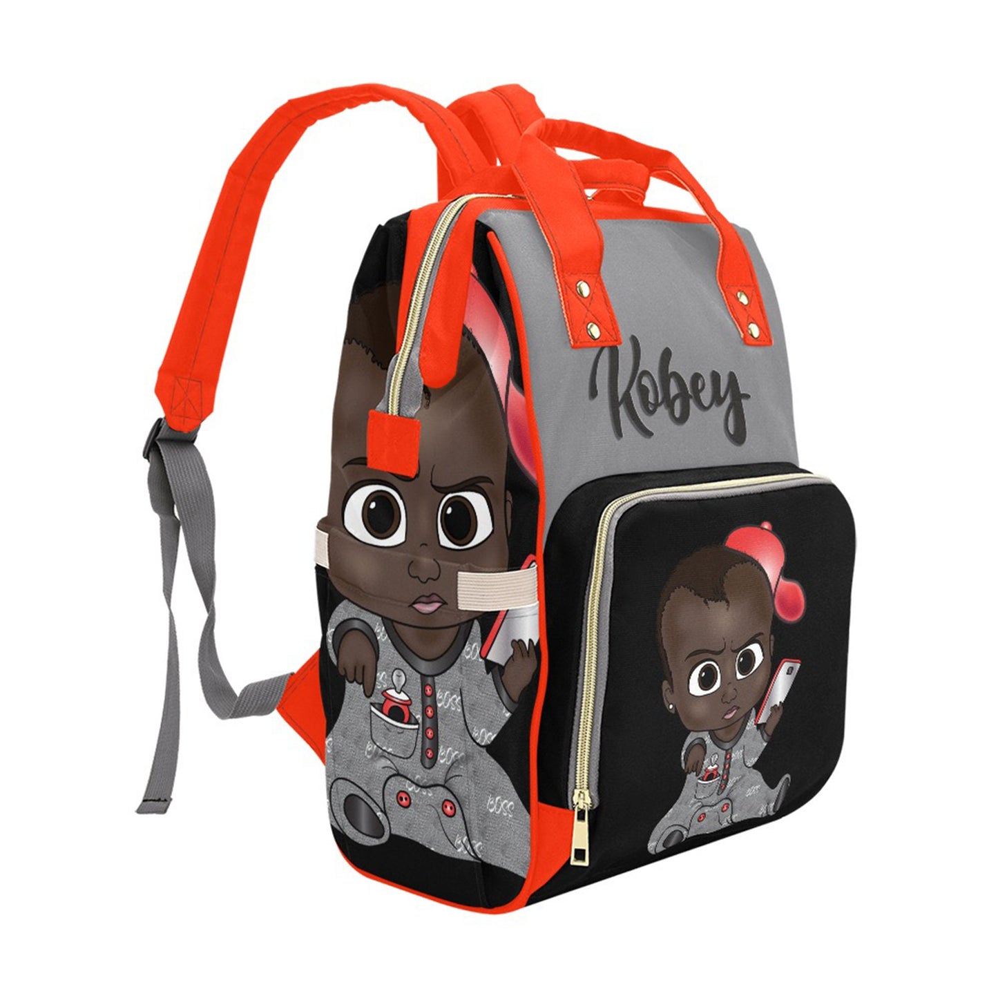 Afro Personalized Baby Bag/ Diaper Bag/ African American Baby Boy Backpack/ Clothing Bottles Bag/ Baby Shower Gift