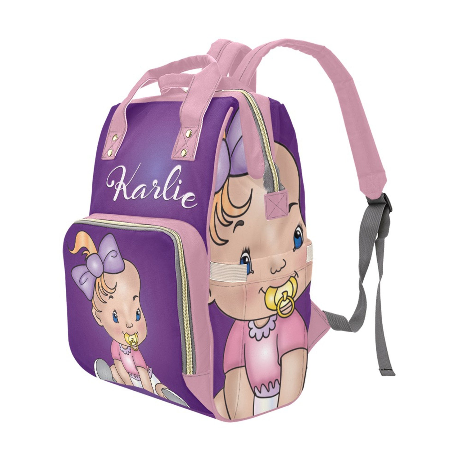 Personalized Baby Bag/ Diaper Bag/ African American Baby Girl Backpack/ Clothing Bottles Bag/ Baby Shower Gift