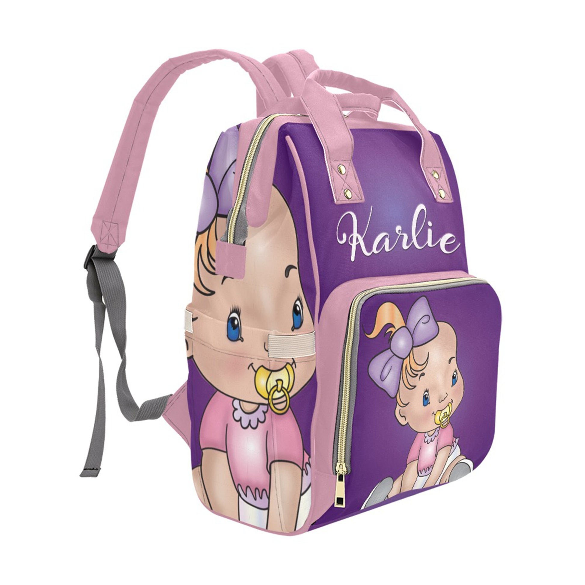 Personalized Baby Bag/ Diaper Bag/ African American Baby Girl Backpack/ Clothing Bottles Bag/ Baby Shower Gift