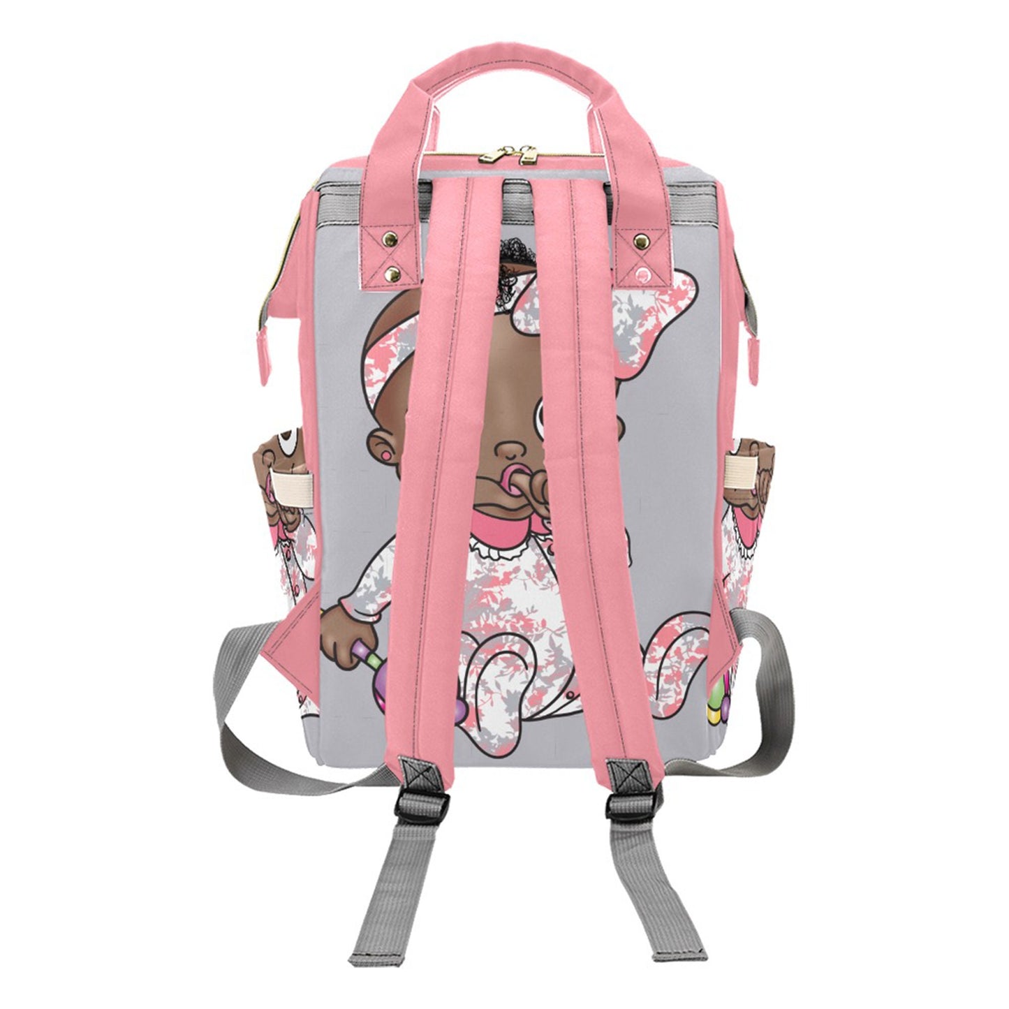 Personalized Baby Bag/ Diaper Bag/ African American Baby Girl Backpack/ Clothing Bottles Bag/ Baby Shower Gift
