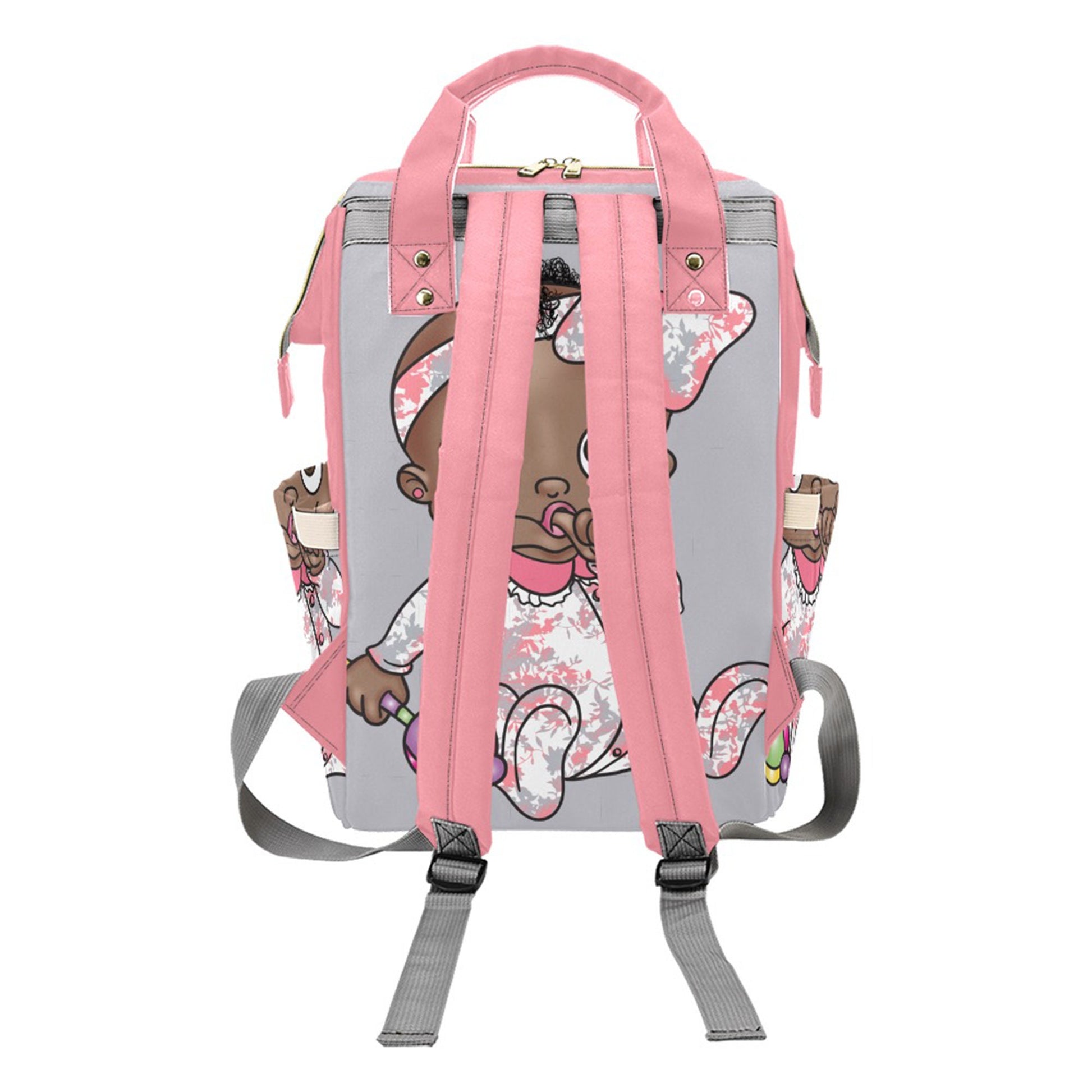 Personalized Baby Bag/ Diaper Bag/ African American Baby Girl Backpack/ Clothing Bottles Bag/ Baby Shower Gift