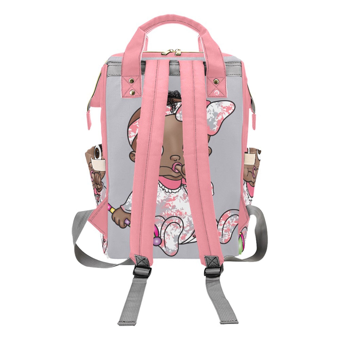 Personalized Baby Bag/ Diaper Bag/ African American Baby Girl Backpack/ Clothing Bottles Bag/ Baby Shower Gift