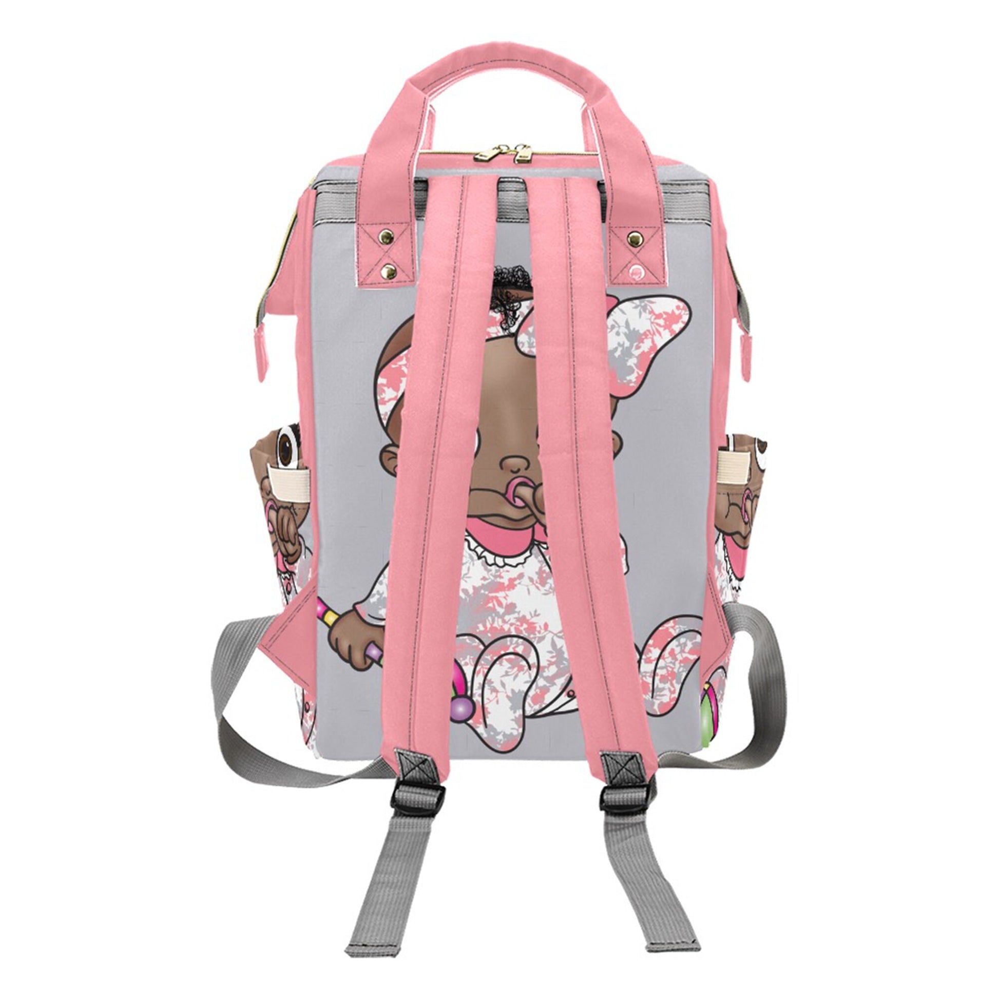 Personalized Baby Bag/ Diaper Bag/ African American Baby Girl Backpack/ Clothing Bottles Bag/ Baby Shower Gift