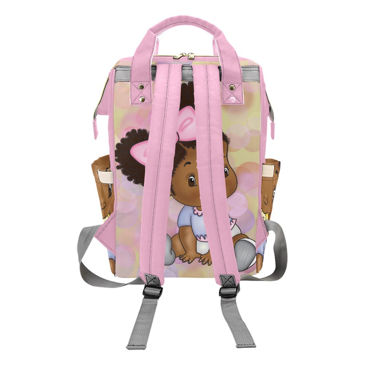 Afro Personalized Baby Bag/ Diaper Bag/ African American Baby Girl Backpack/ Clothing Bottles Bag/ Baby Shower Gift