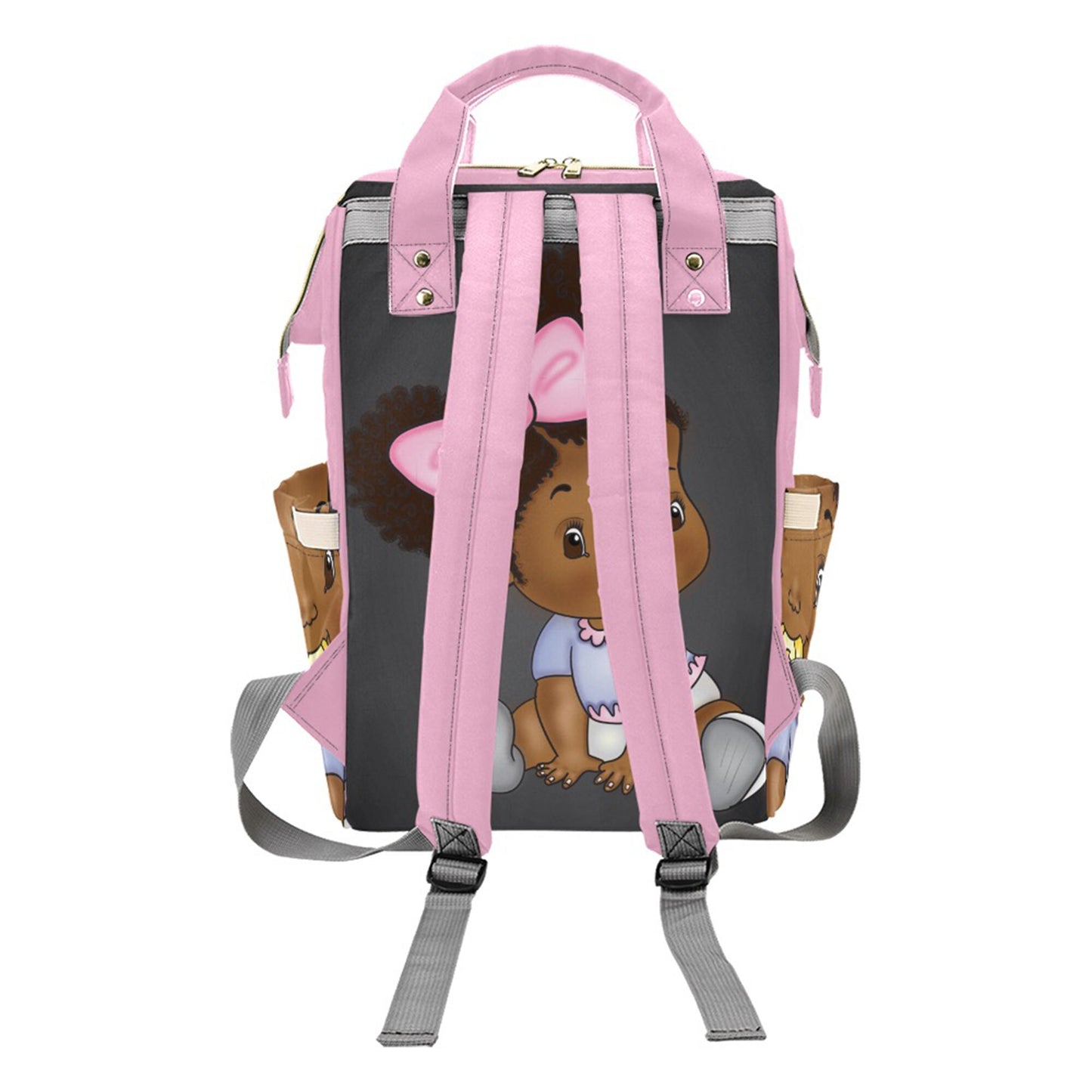 Afro Personalized Baby Bag/ Diaper Bag/ African American Baby Girl Backpack/ Clothing Bottles Bag/ Baby Shower Gift