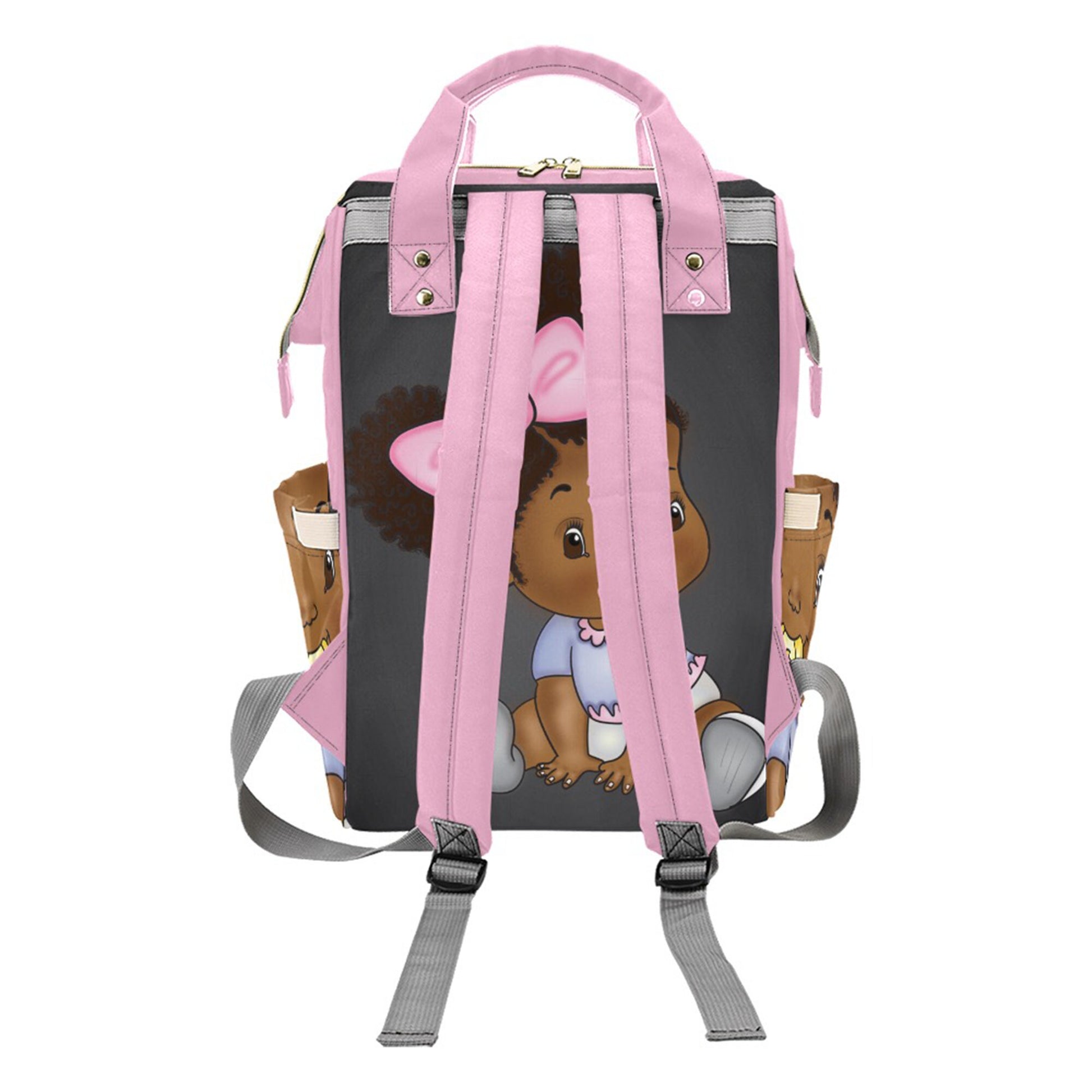 Afro Personalized Baby Bag/ Diaper Bag/ African American Baby Girl Backpack/ Clothing Bottles Bag/ Baby Shower Gift