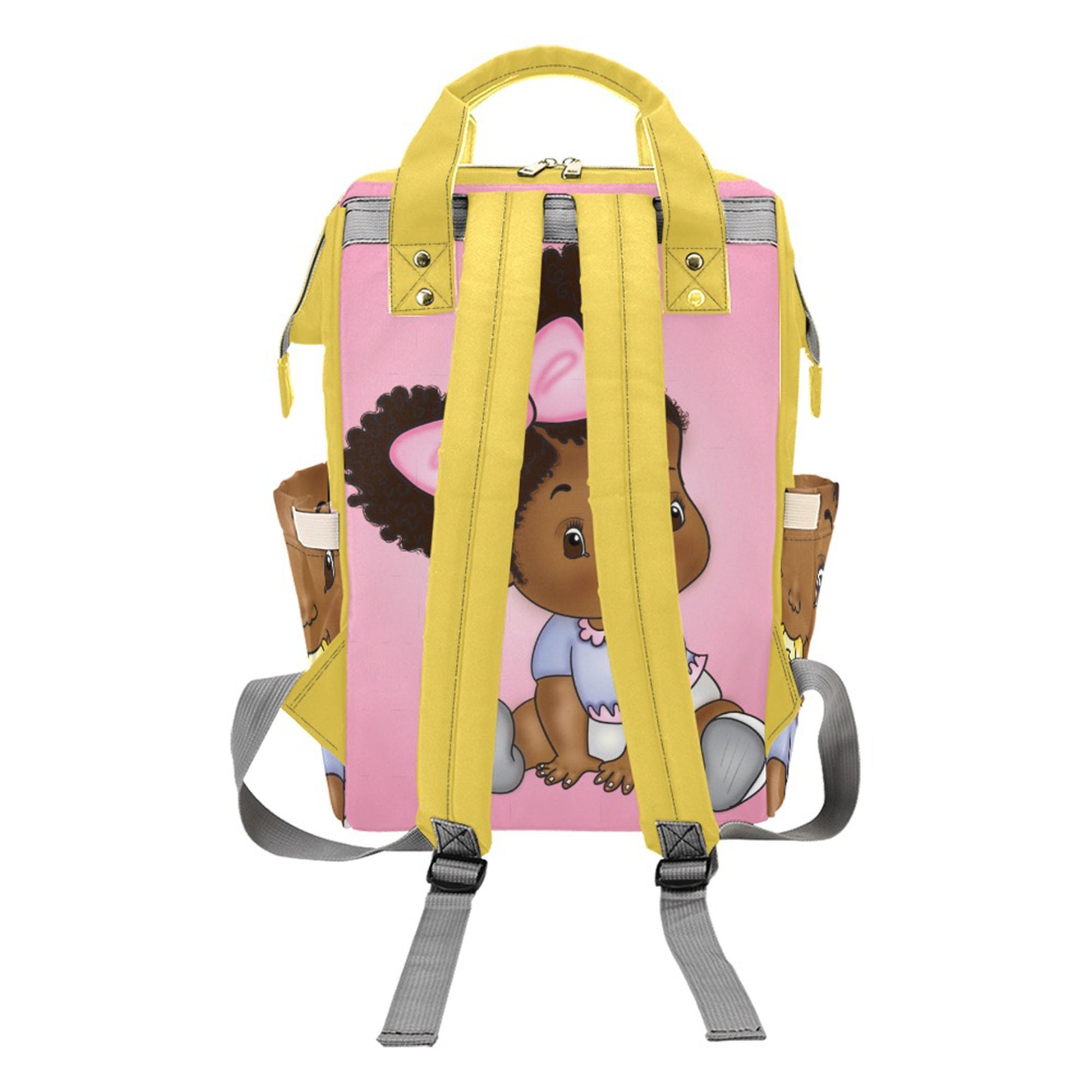 Afro Personalized Baby Bag/ Diaper Bag/ African American Baby Girl Backpack/ Clothing Bottles Bag/ Baby Shower Gift