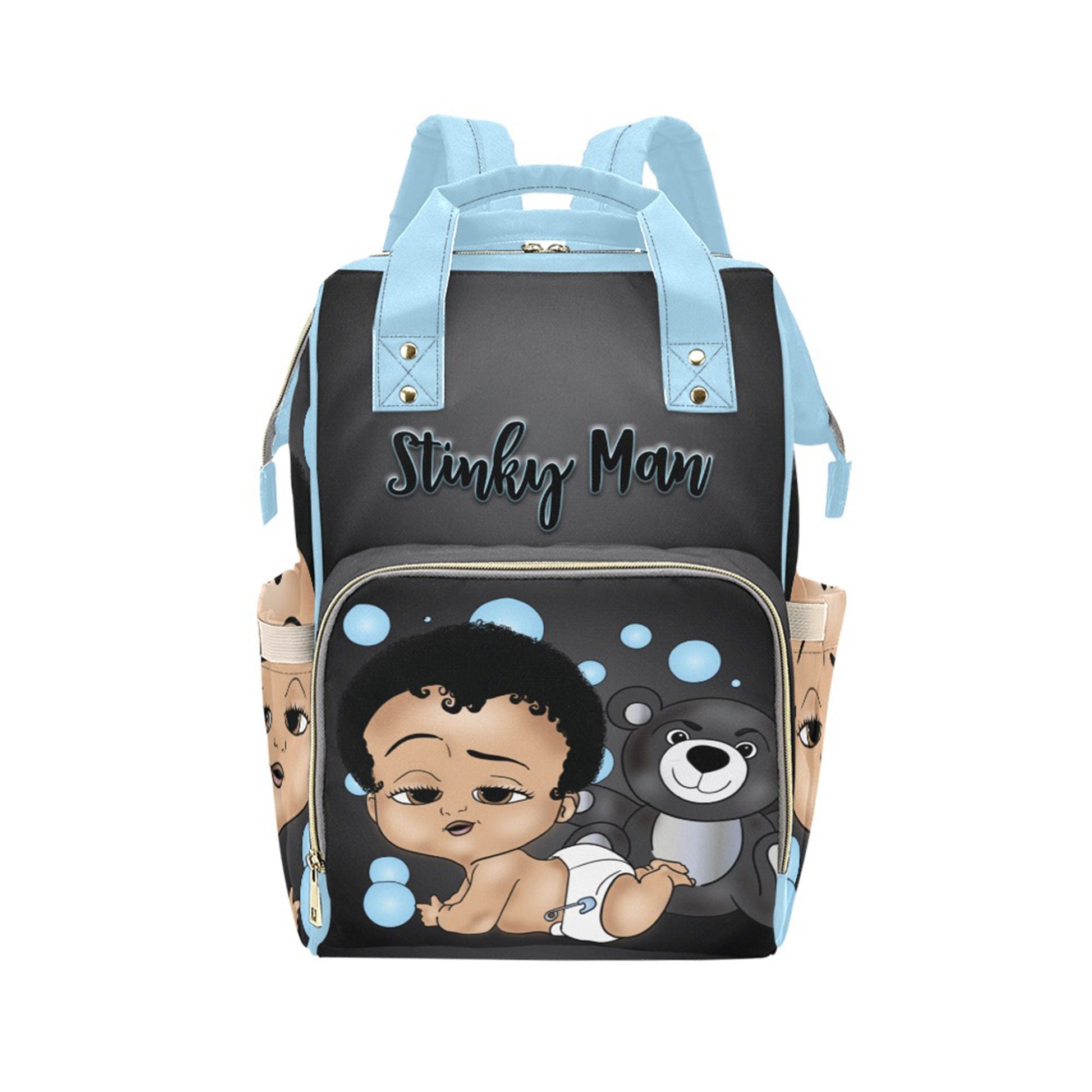 Afro Personalized Baby Bag/ Diaper Bag/ African American Baby Boy Backpack/ Clothing Bottles Bag/ Baby Shower Gift