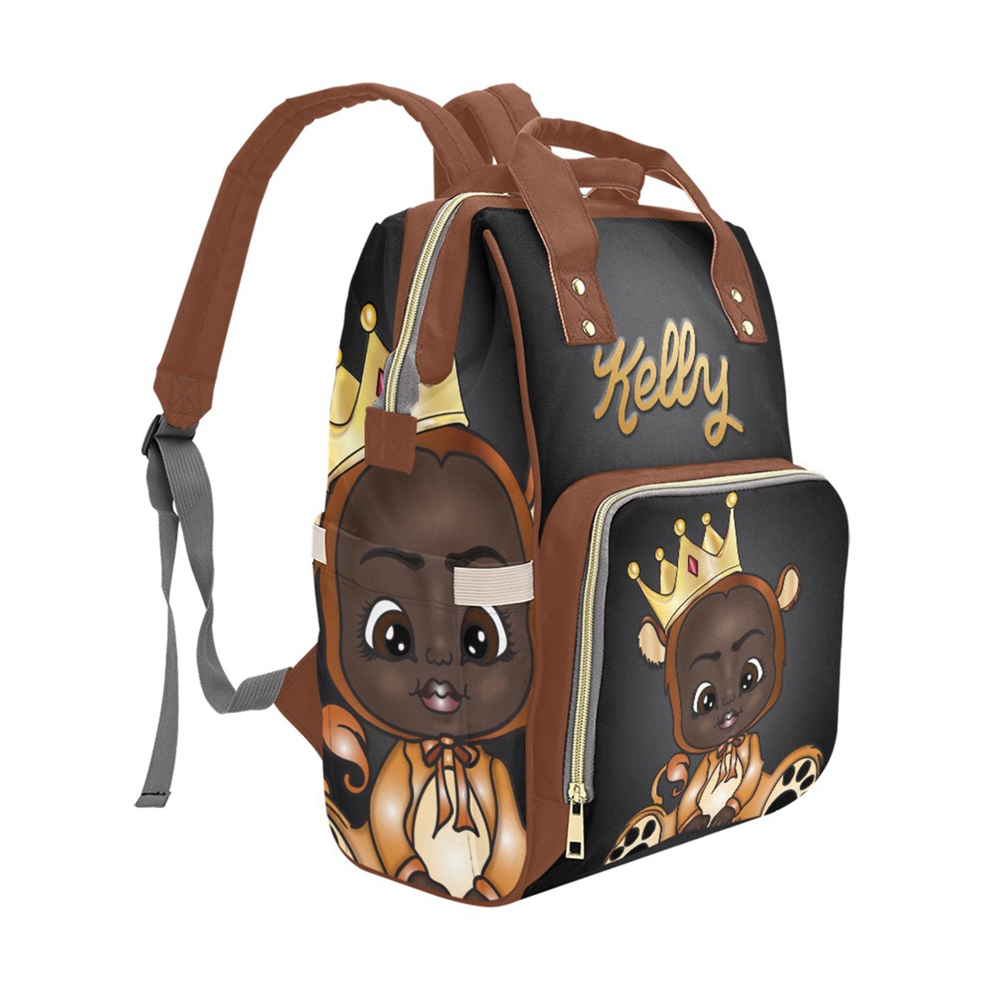 Personalized Baby Bag/ Diaper Bag/ African American Unisex Backpack/ Clothing Bottles Bag/ Baby Shower Gift