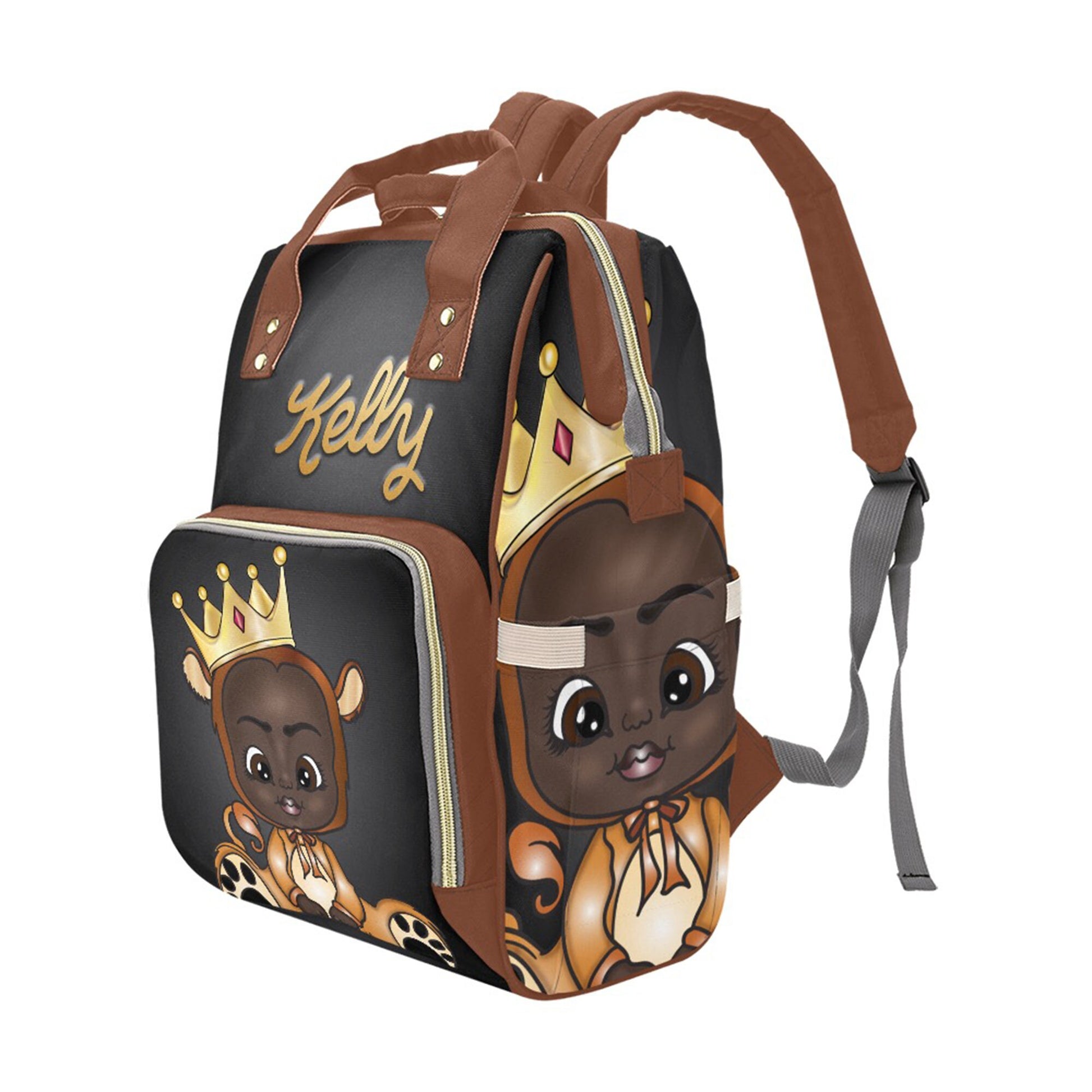 Personalized Baby Bag/ Diaper Bag/ African American Unisex Backpack/ Clothing Bottles Bag/ Baby Shower Gift