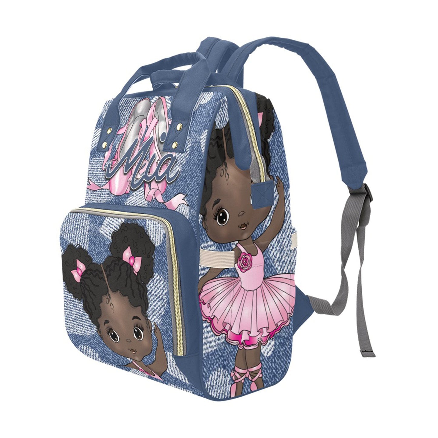 Afro Personalized Baby Bag/ Diaper Bag/ African American Baby Girl Backpack/ Clothing Bottles Bag/ Baby Shower Gift