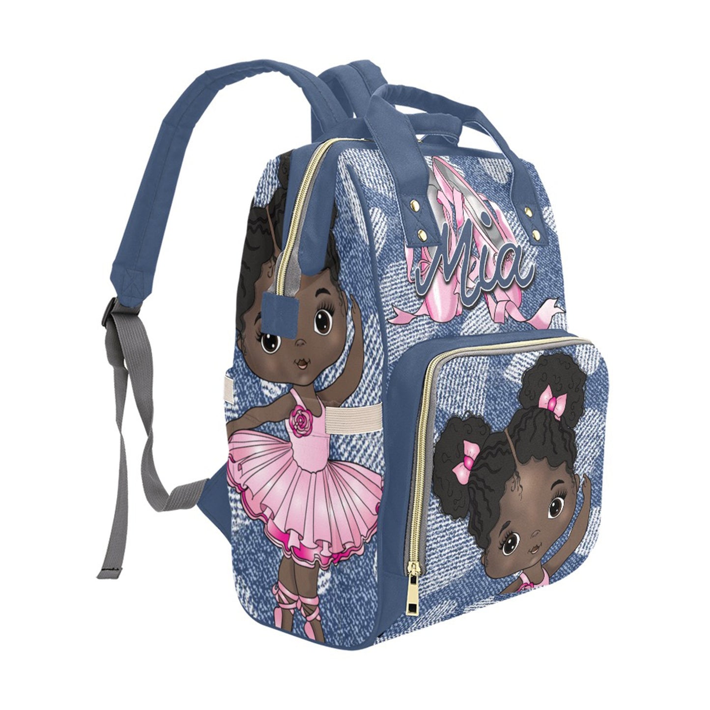 Afro Personalized Baby Bag/ Diaper Bag/ African American Baby Girl Backpack/ Clothing Bottles Bag/ Baby Shower Gift
