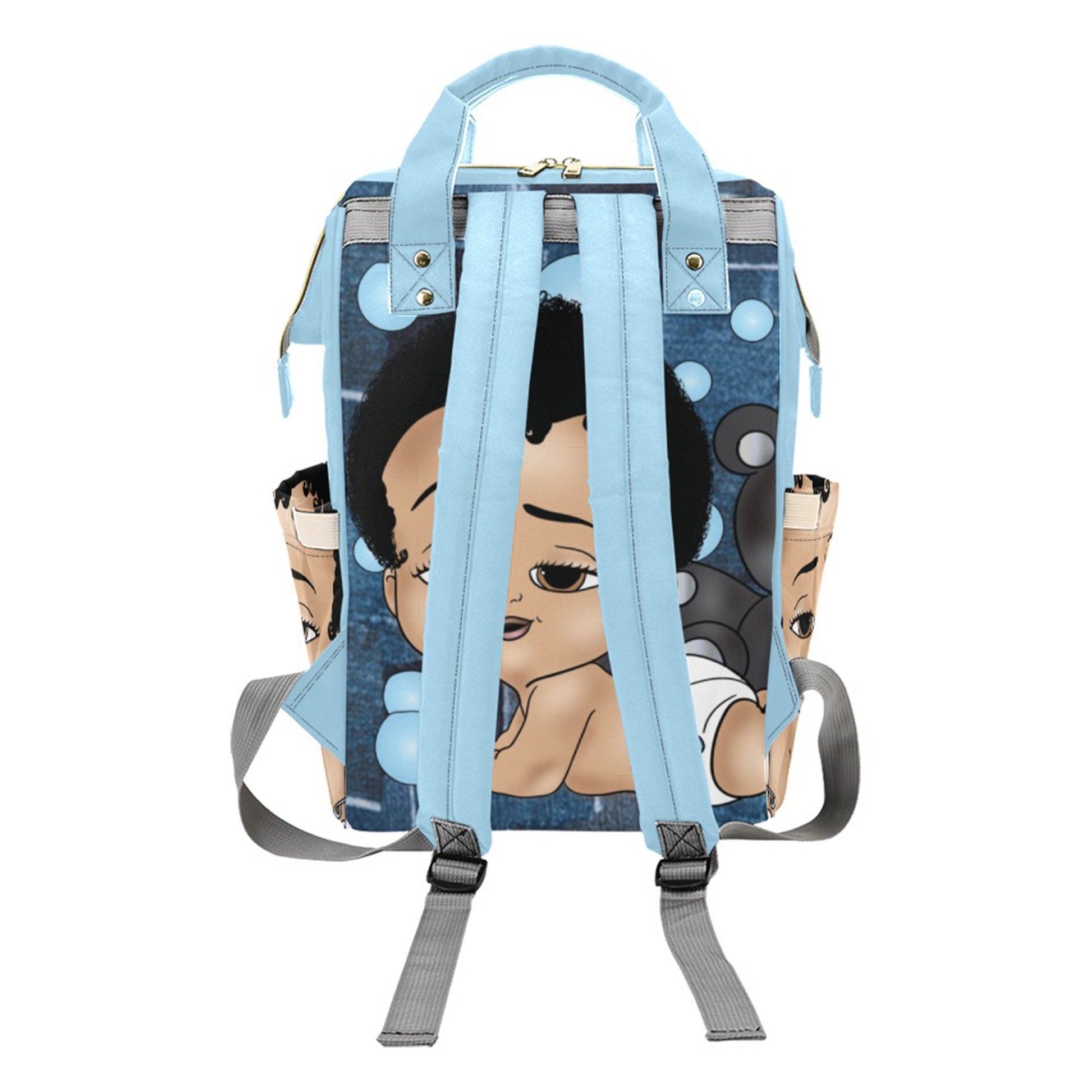 Afro Personalized Baby Bag/ Diaper Bag/ African American Baby Boy Backpack/ Clothing Bottles Bag/ Baby Shower Gift