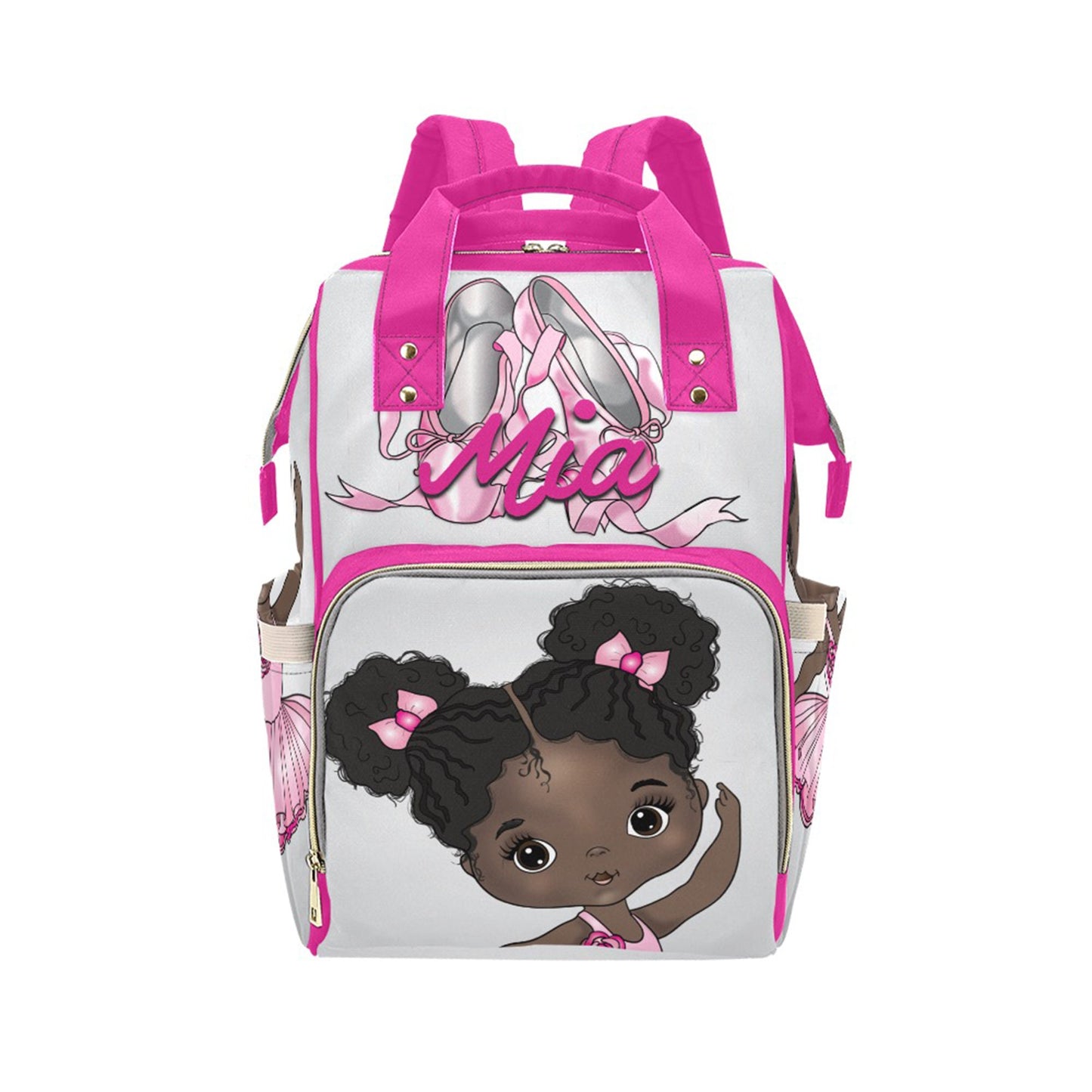 Personalized Baby Bag/ Diaper Bag/ African American Baby Girl Backpack/ Clothing Bottles Bag/ Baby Shower Gift