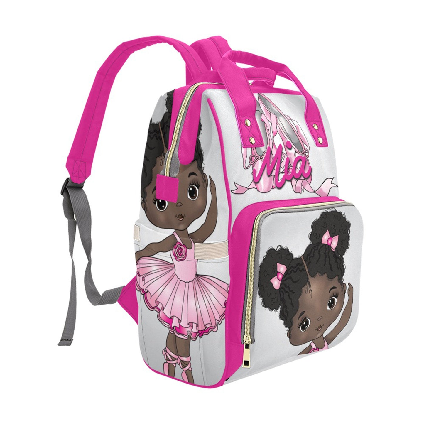 Personalized Baby Bag/ Diaper Bag/ African American Baby Girl Backpack/ Clothing Bottles Bag/ Baby Shower Gift