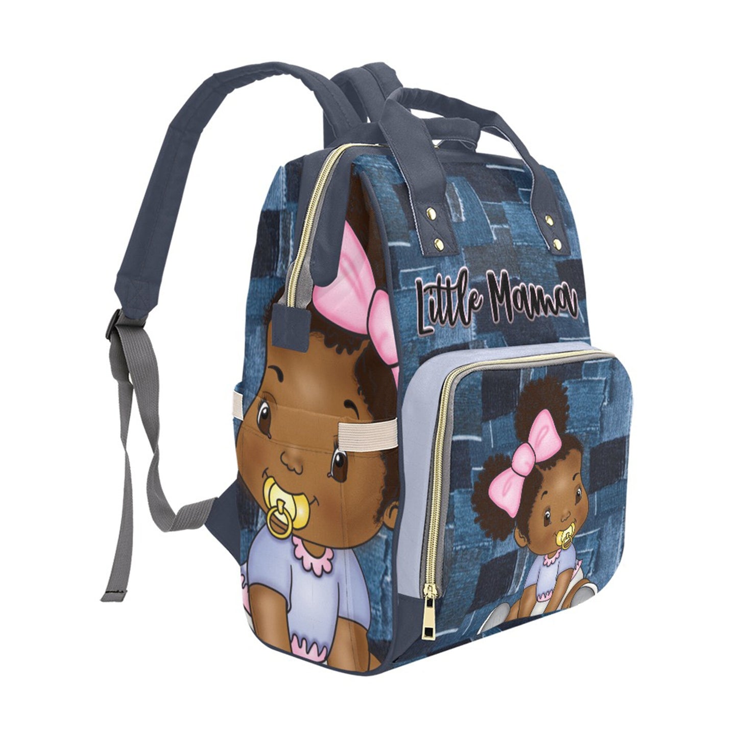 Personalized Baby Bag/ Diaper Bag/ African American BabyGirl/ Backpack/ Clothing Bottles Bag/ Baby Shower Gift