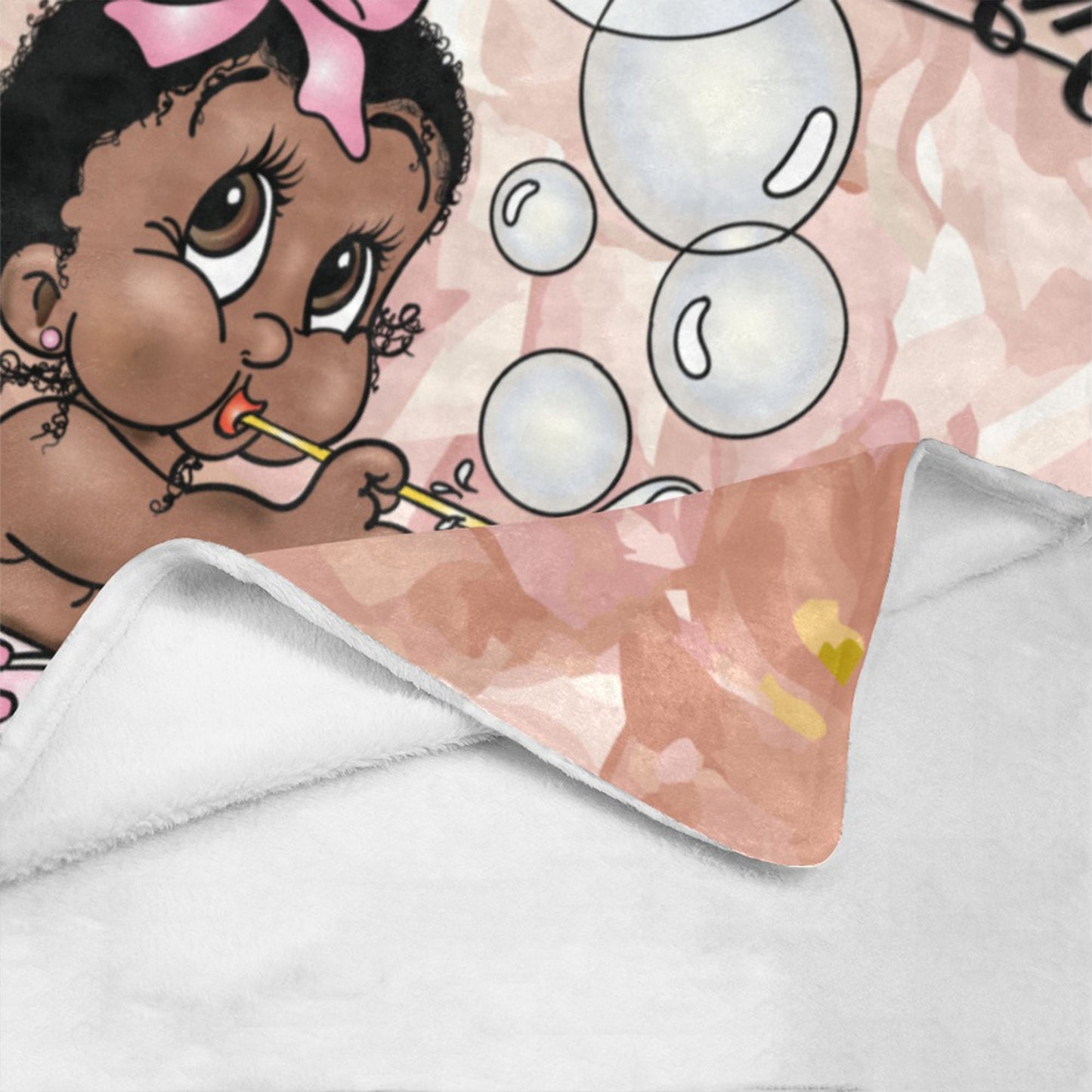 Personalized Baby Girl Blanket/ fleece Blanket/ Custom Name Blanket/ Newborn Baby Girl/ Baby Shower Gift/ African American Baby Girl