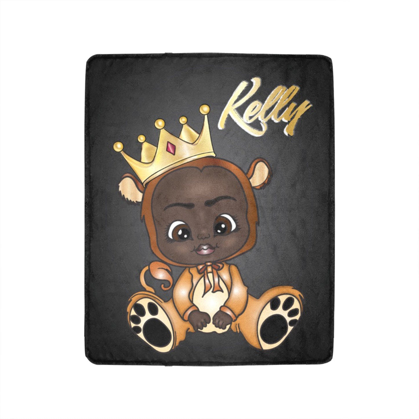 Personalized Baby Unisex Blanket/ King/ Princess Custom Name Blanket/ Newborn Baby Girl/ Baby Shower Gift/ African American Baby Boy