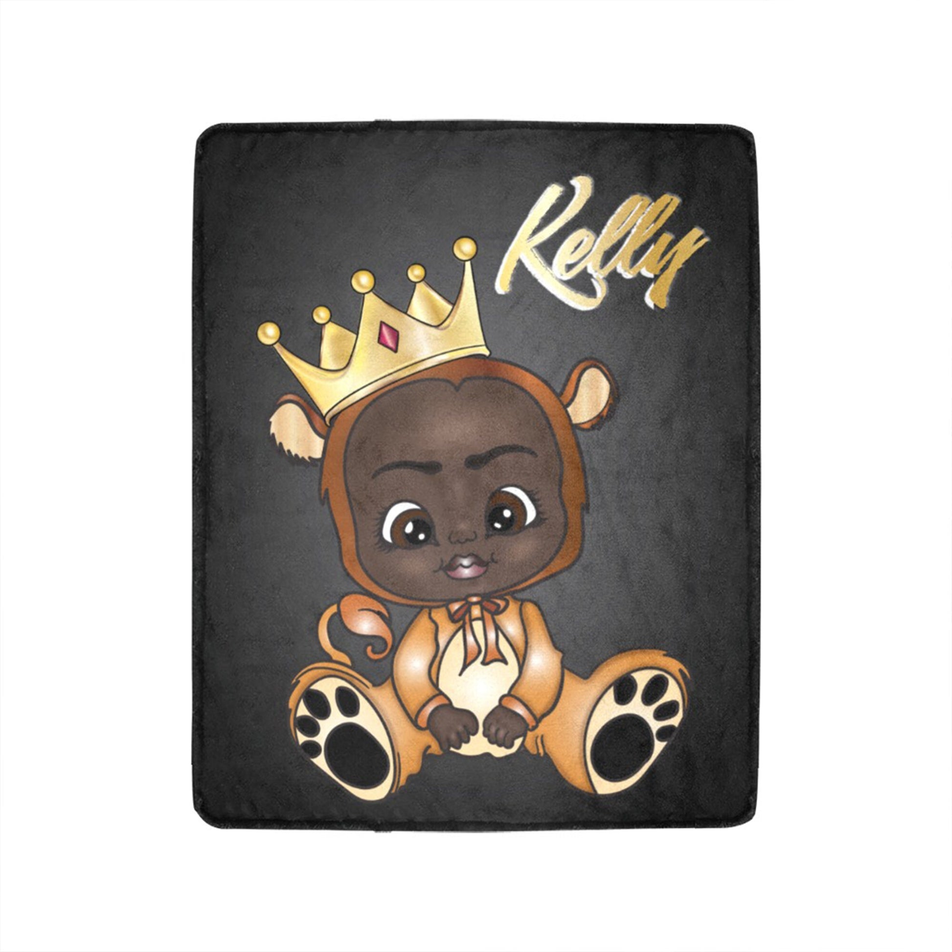 Personalized Baby Unisex Blanket/ King/ Princess Custom Name Blanket/ Newborn Baby Girl/ Baby Shower Gift/ African American Baby Boy