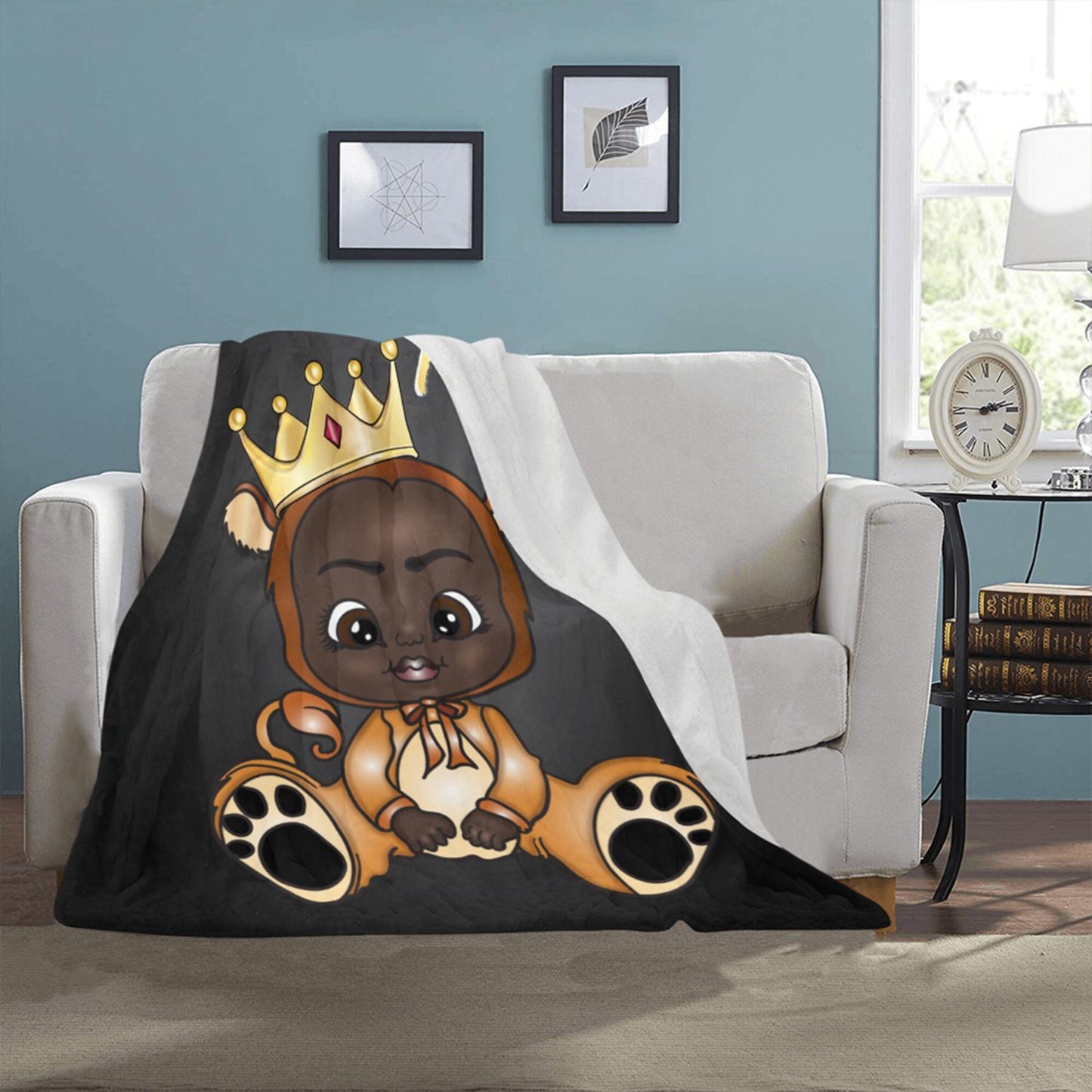Personalized Baby Unisex Blanket/ King/ Princess Custom Name Blanket/ Newborn Baby Girl/ Baby Shower Gift/ African American Baby Boy
