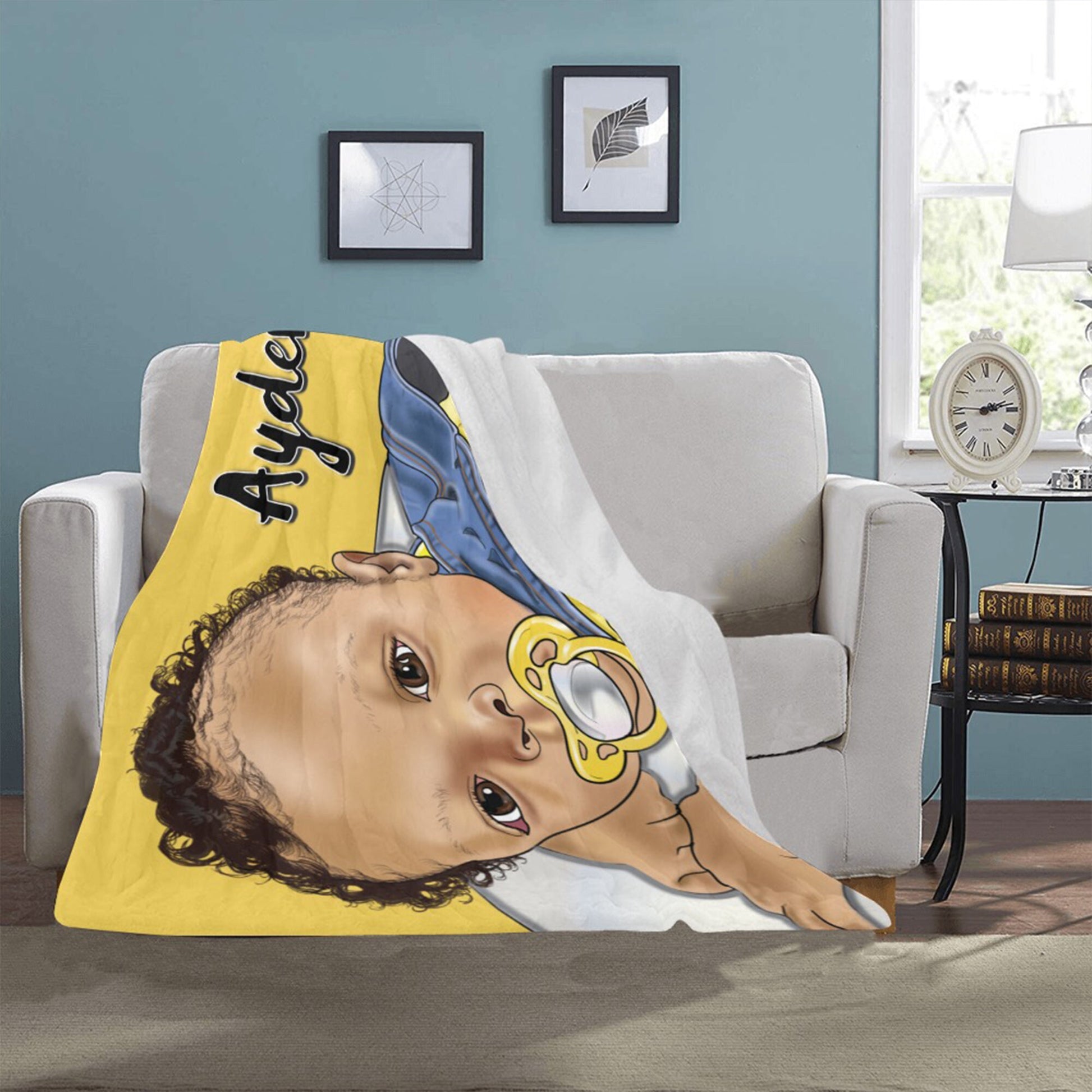 Personalized Baby Unisex Blanket/ fleece Blanket/ Custom Name Blanket/ Newborn Baby Girl/ Baby Shower Gift/ African American Baby Girl