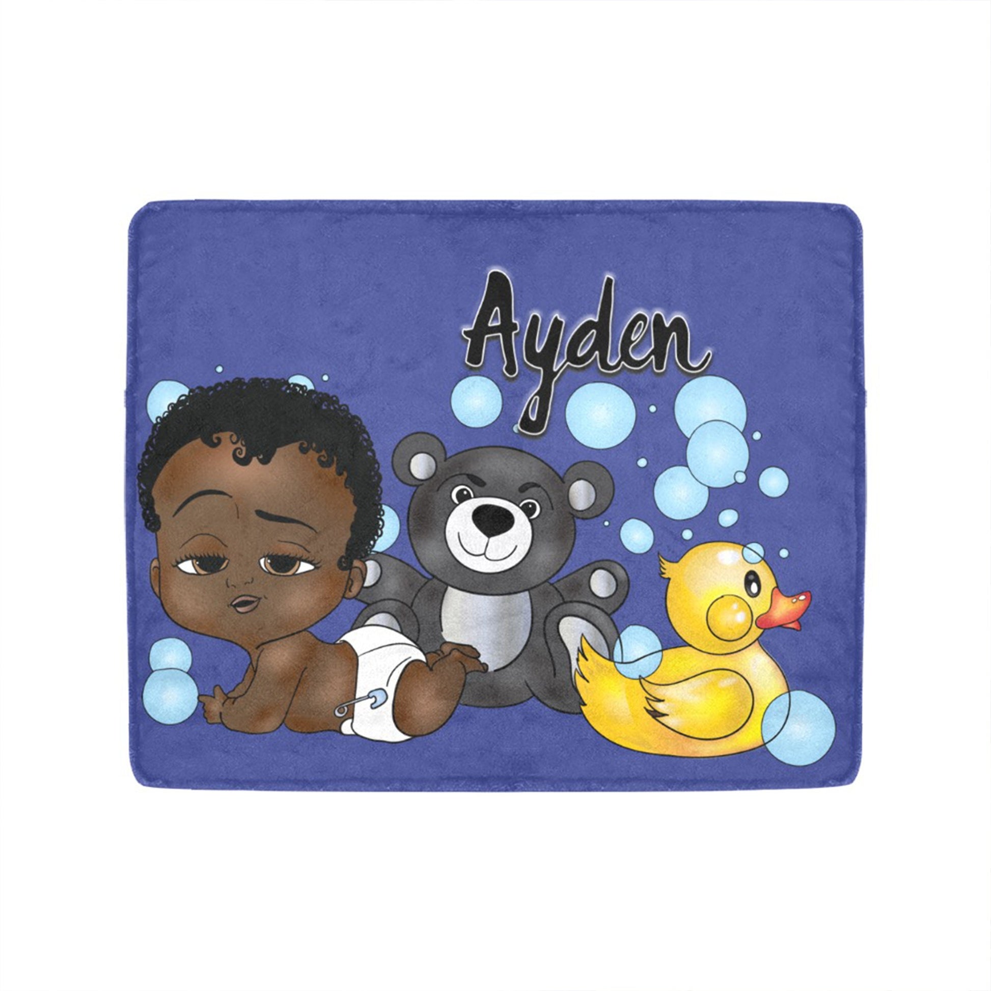 Personalized Baby Boyl Blanket/ fleece Blanket/ Custom Name Blanket/ Newborn Baby Boy/ Baby Shower Gift/ African American Baby Boy