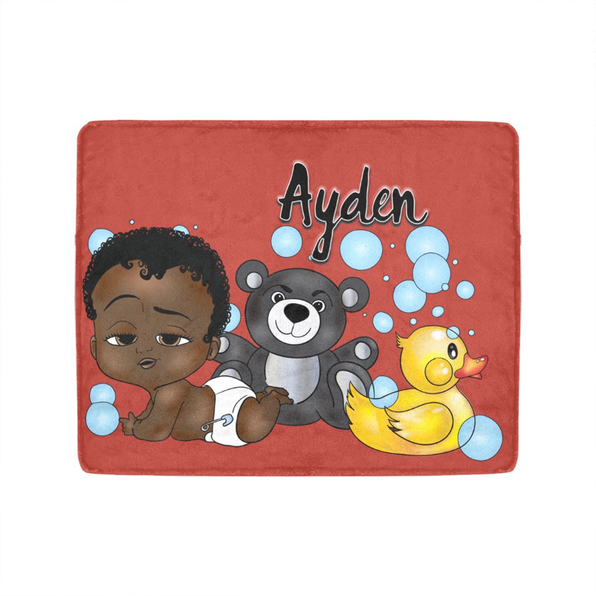 Personalized Baby Boyl Blanket/ fleece Blanket/ Custom Name Blanket/ Newborn Baby Boy/ Baby Shower Gift/ African American Baby Boy
