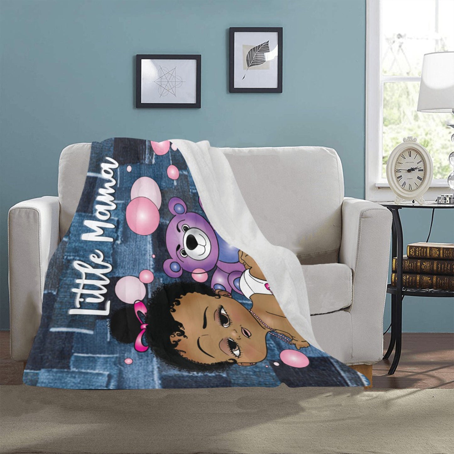 Personalized Baby Girl Blanket/ fleece Blanket/ Custom Name Blanket/ Newborn Baby Girl/ Baby Shower Gift/ African American Baby Girl