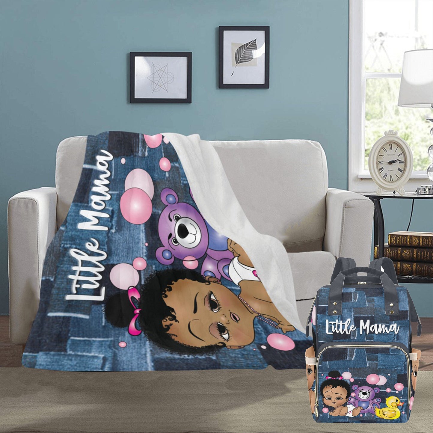 Personalized Baby Girl Blanket/ fleece Blanket/ Custom Name Blanket/ Newborn Baby Girl/ Baby Shower Gift/ African American Baby Girl